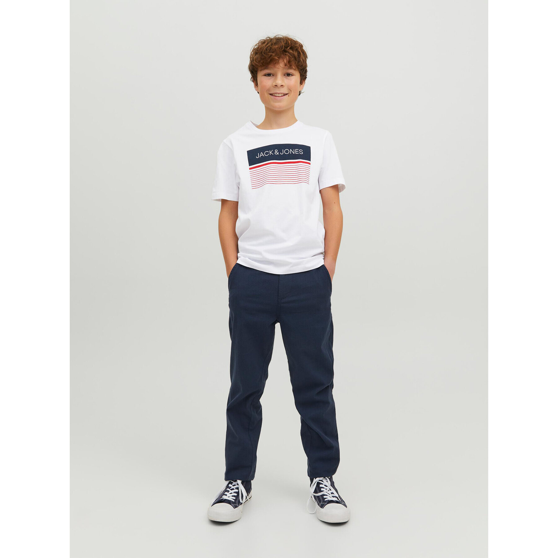 Jack&Jones Junior Tricou 12224231 Alb Regular Fit - Pled.ro