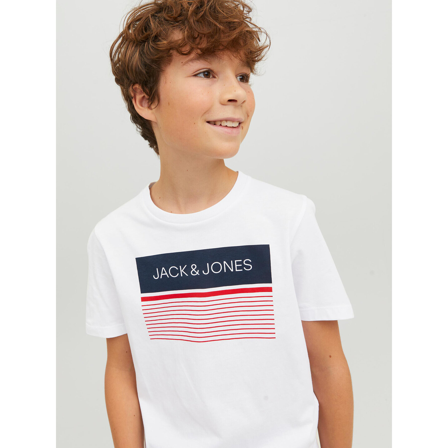 Jack&Jones Junior Tricou 12224231 Alb Regular Fit - Pled.ro