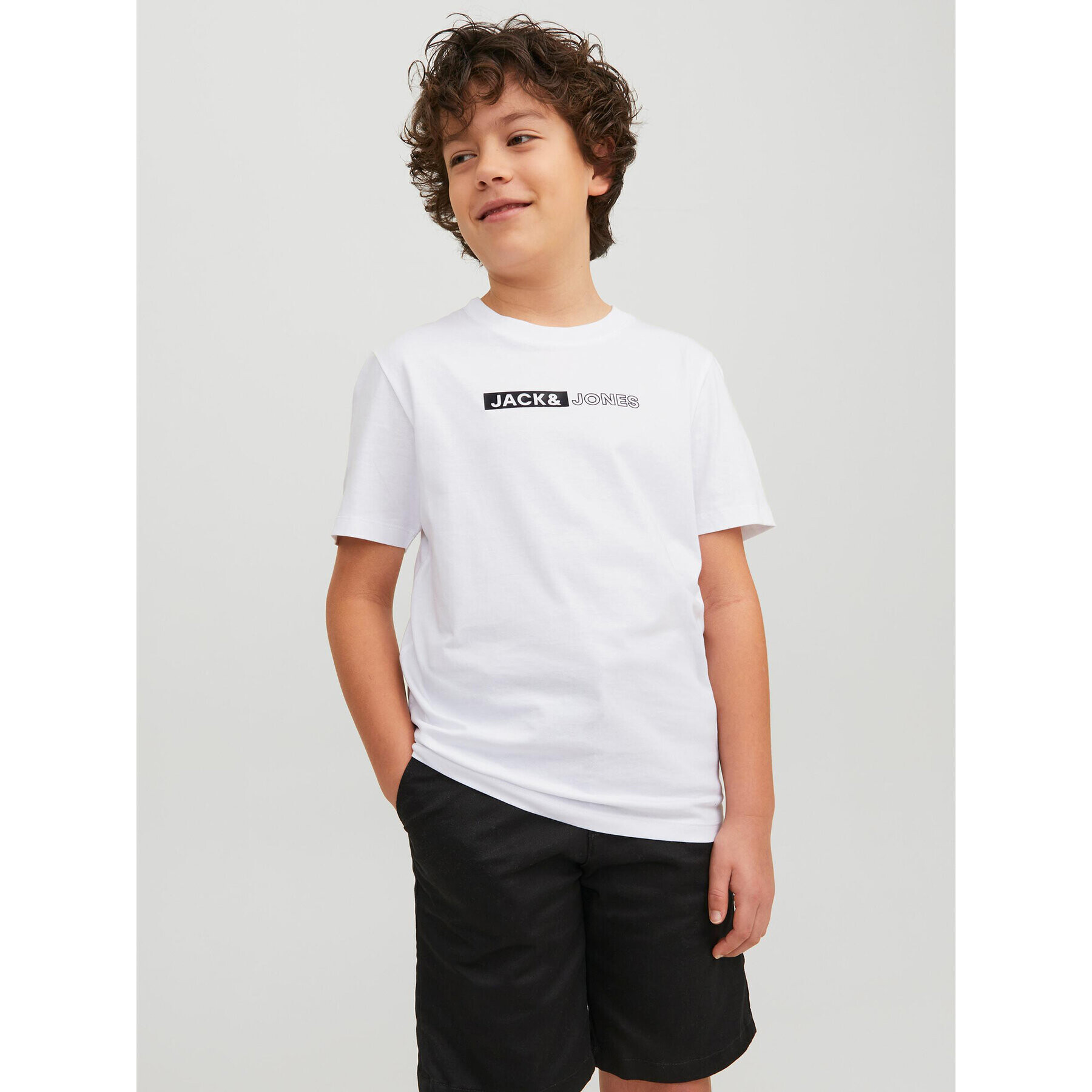 Jack&Jones Junior Tricou 12225316 Alb Regular Fit - Pled.ro