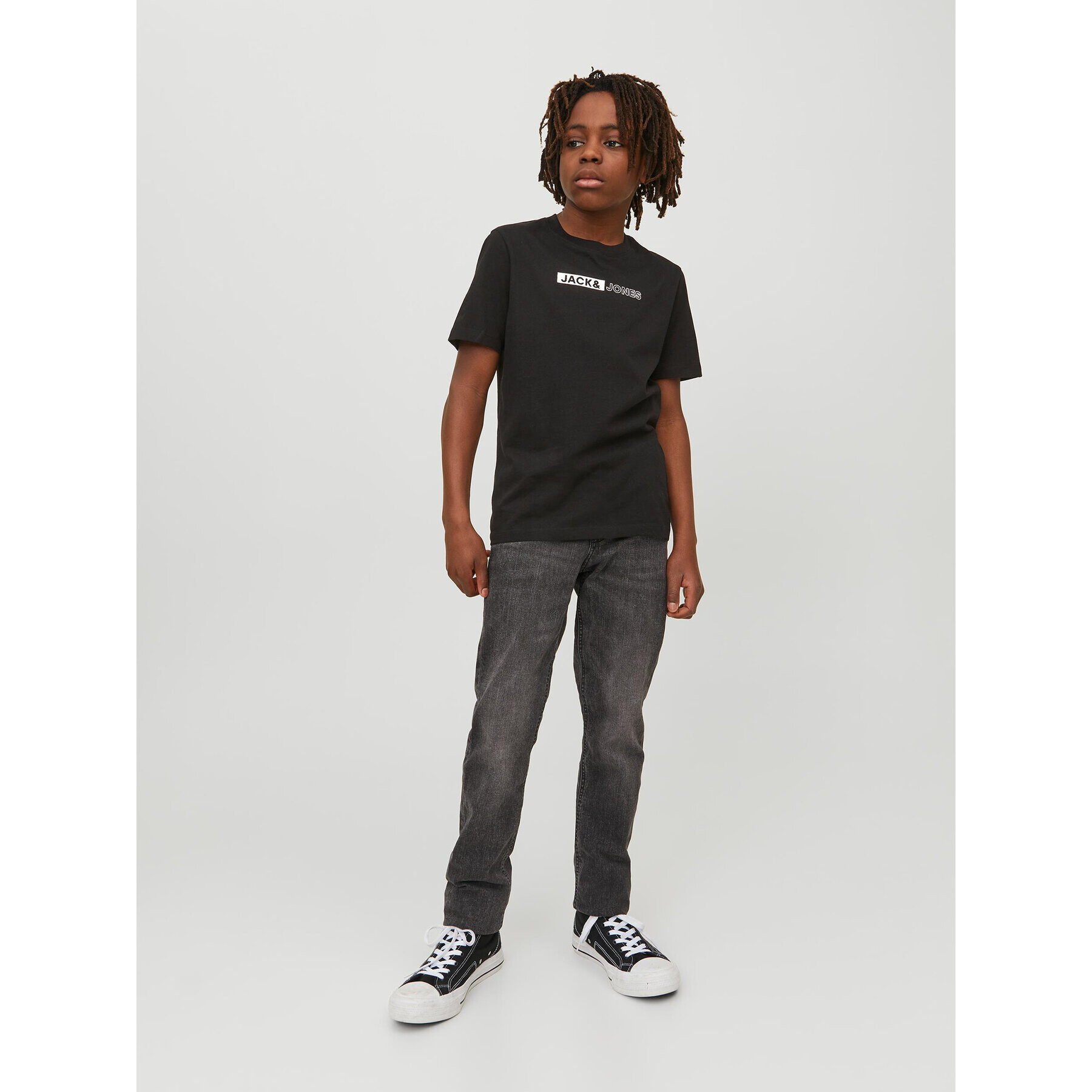 Jack&Jones Junior Tricou 12225316 Negru Regular Fit - Pled.ro