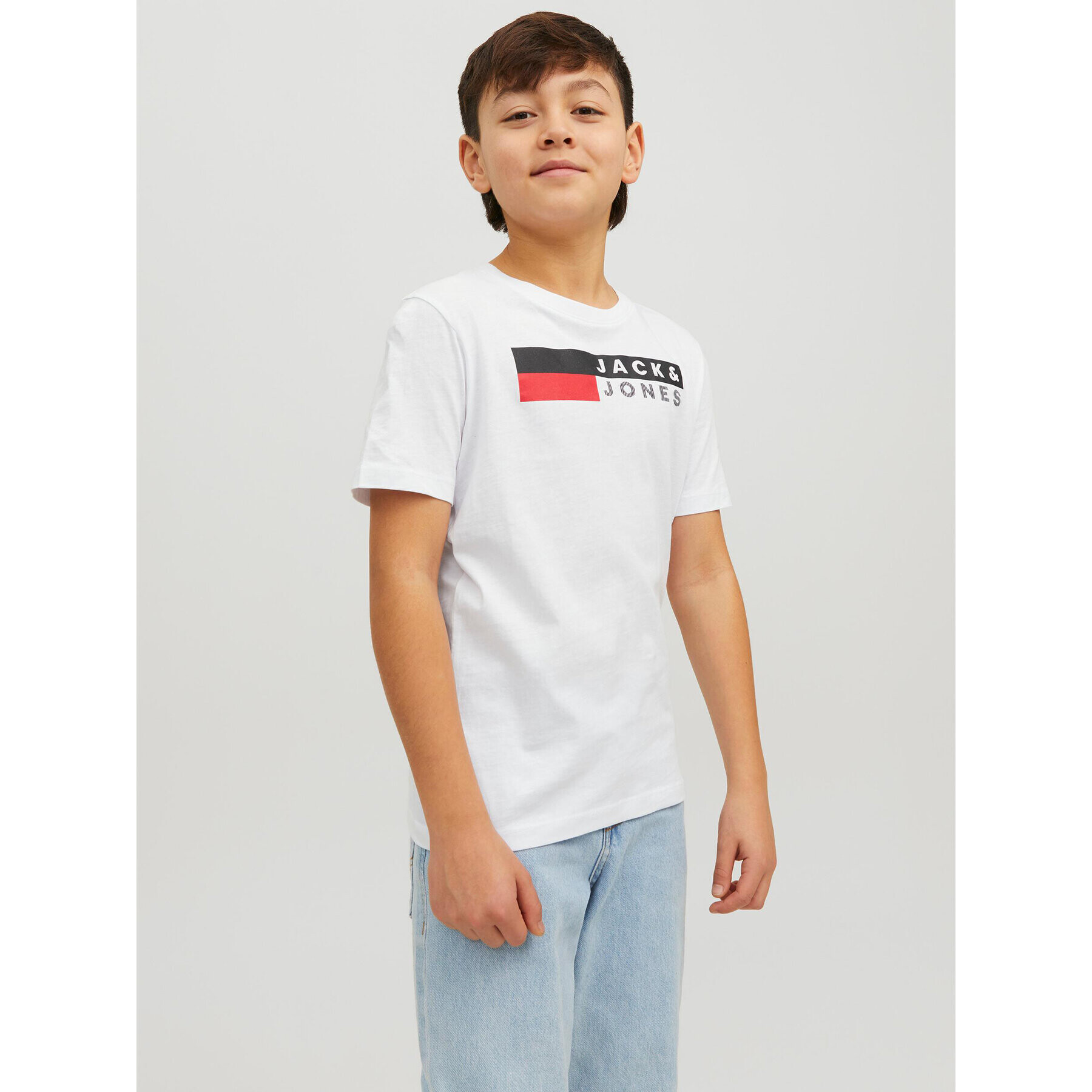 Jack&Jones Junior Tricou 12231298 Alb Regular Fit - Pled.ro