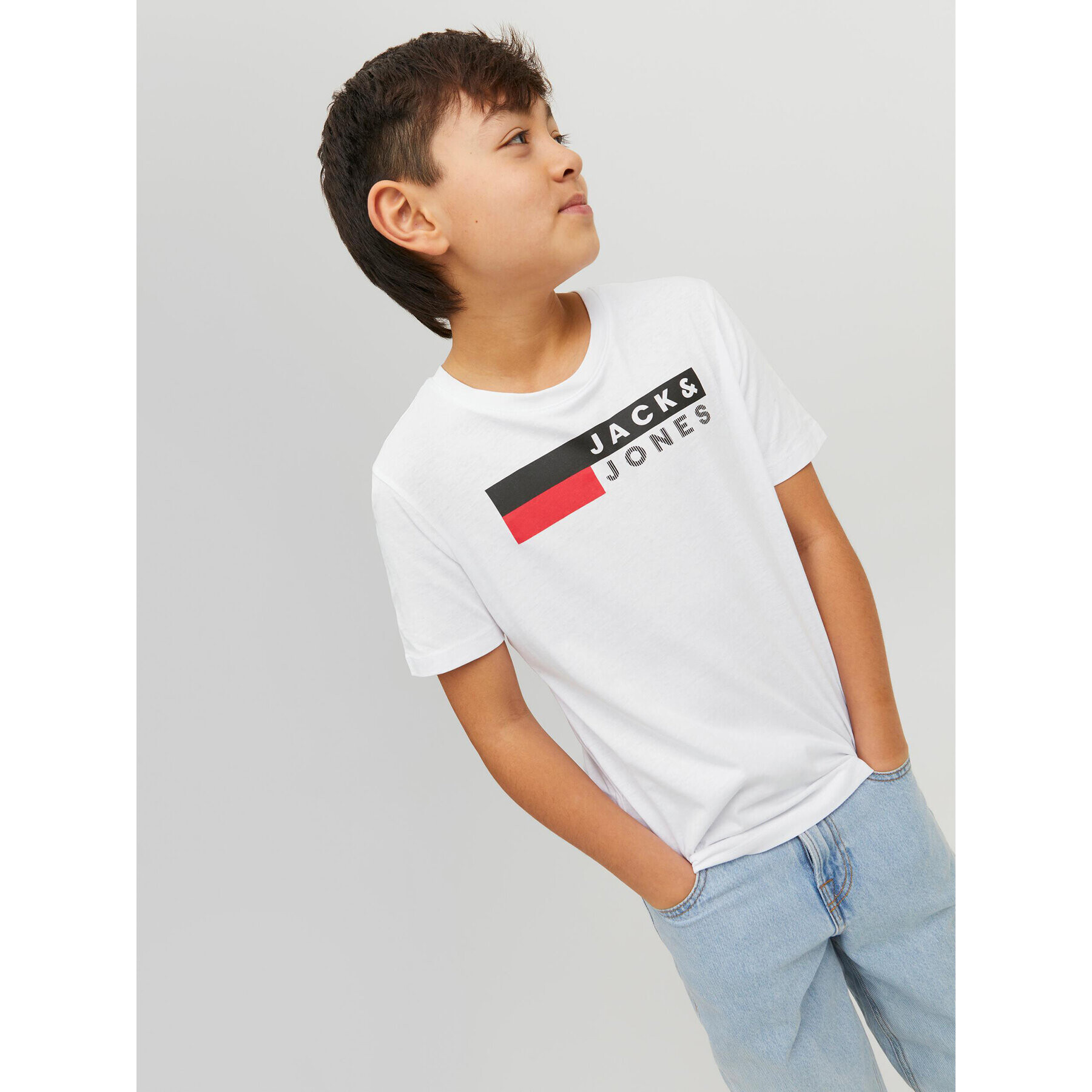 Jack&Jones Junior Tricou 12231298 Alb Regular Fit - Pled.ro