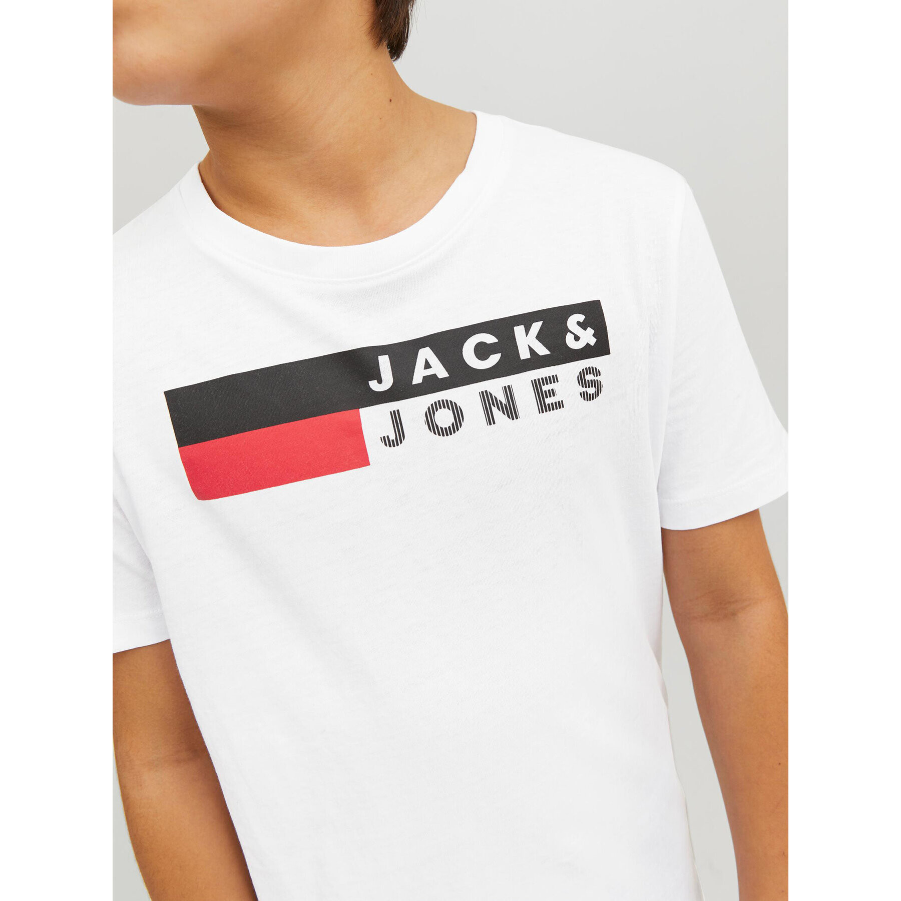 Jack&Jones Junior Tricou 12231298 Alb Regular Fit - Pled.ro