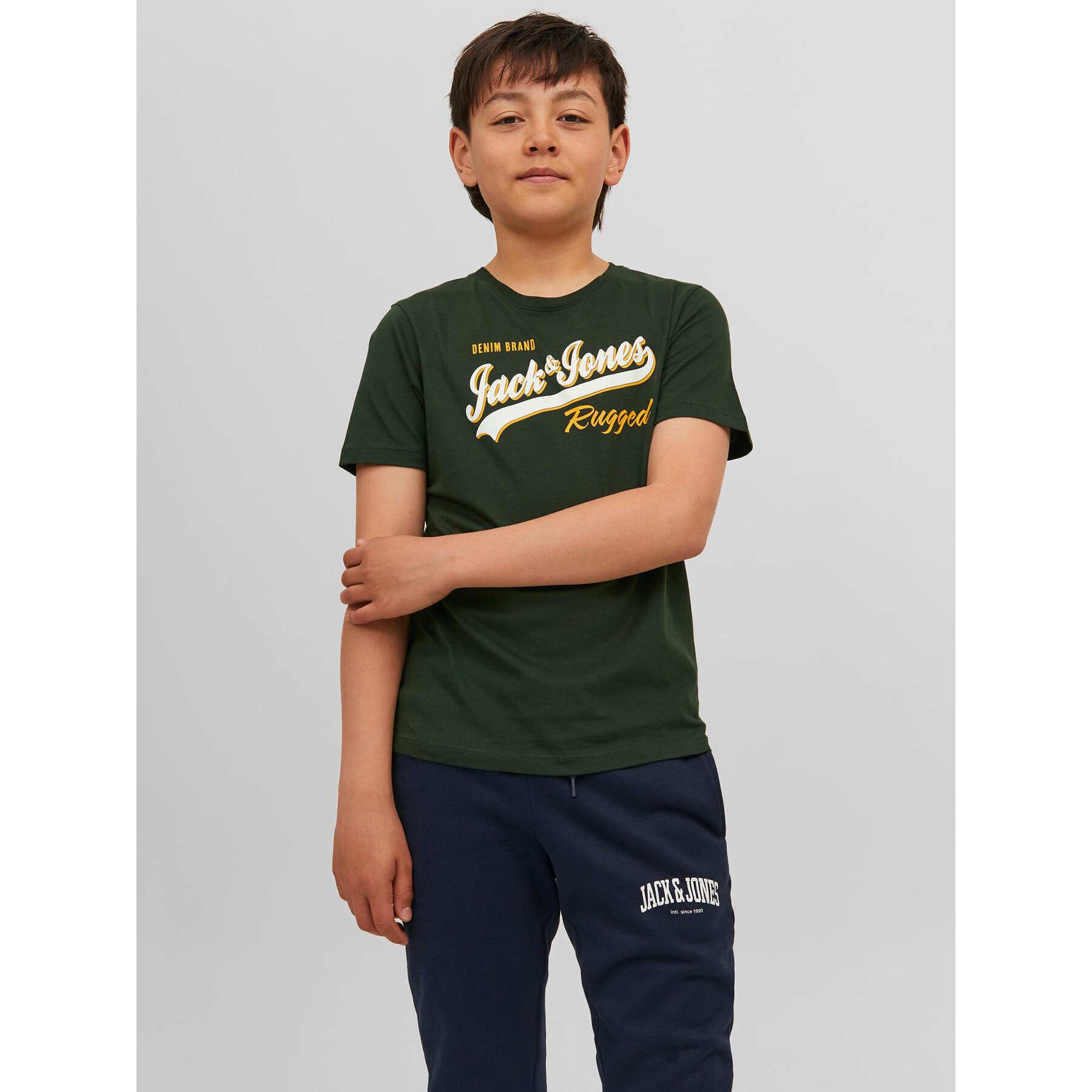 Jack&Jones Junior Tricou 12237367 Verde Regular Fit - Pled.ro