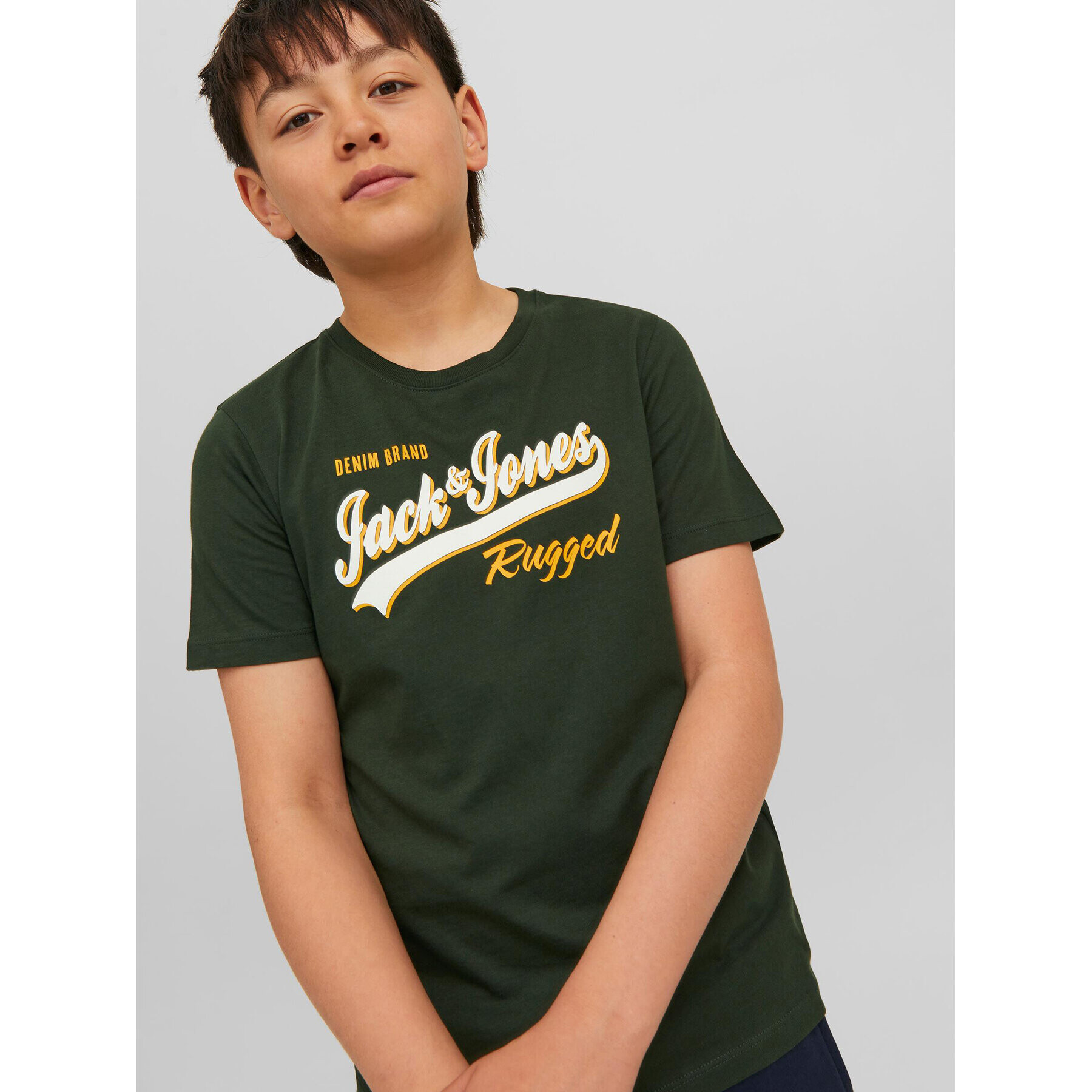 Jack&Jones Junior Tricou 12237367 Verde Regular Fit - Pled.ro