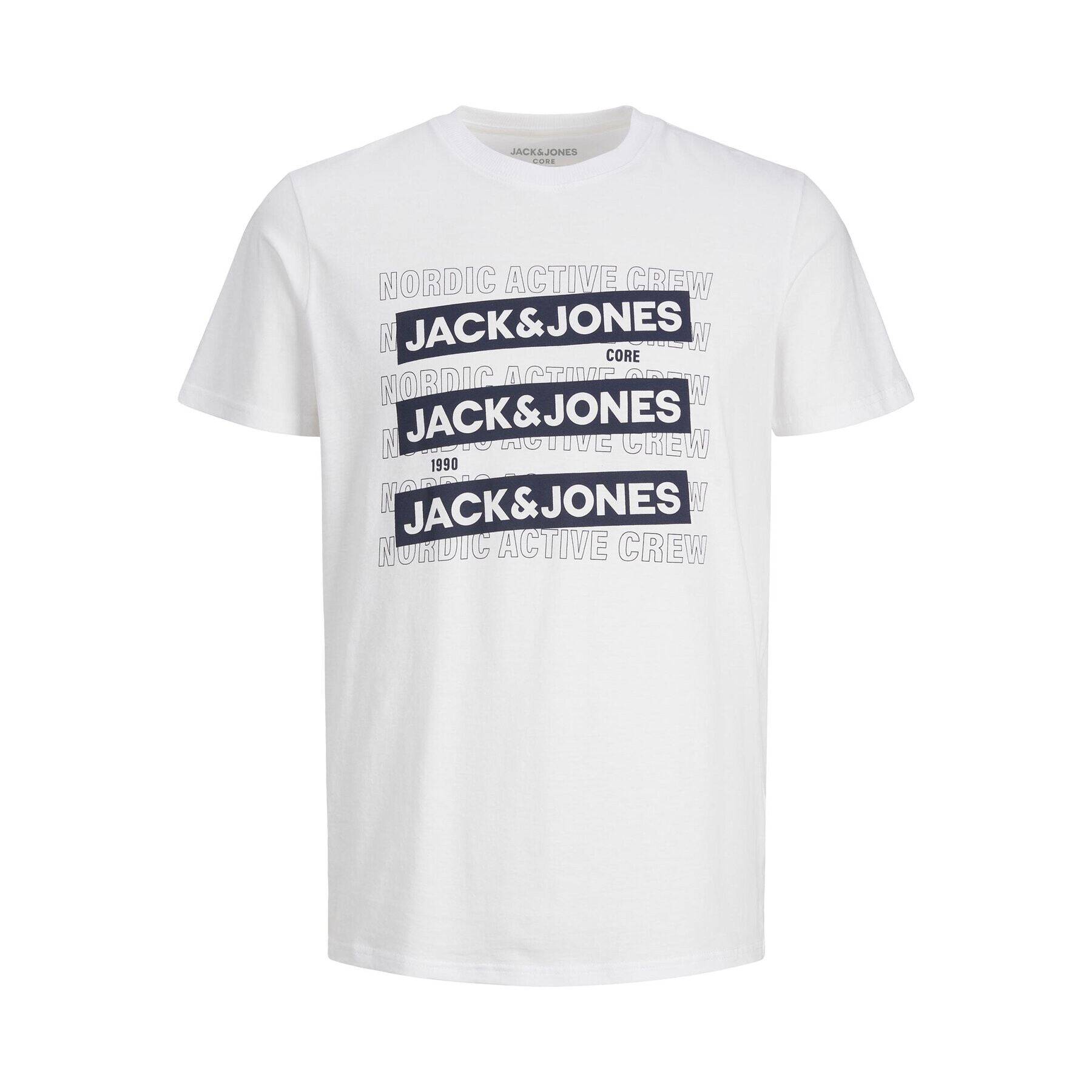 Jack&Jones Junior Tricou 12242921 Alb Standard Fit - Pled.ro