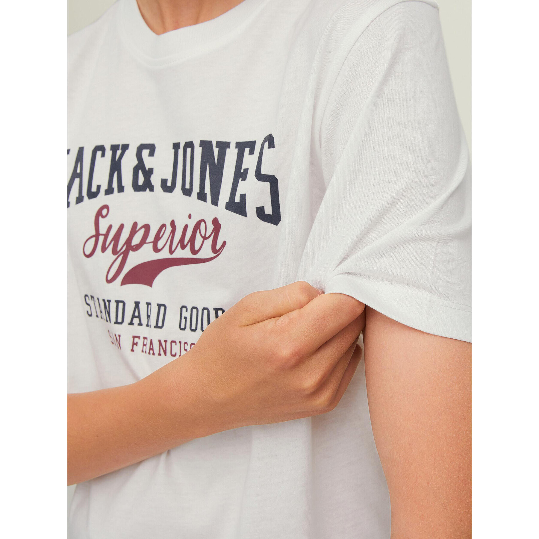 Jack&Jones Junior Tricou Logo 12213081 Alb Regular Fit - Pled.ro