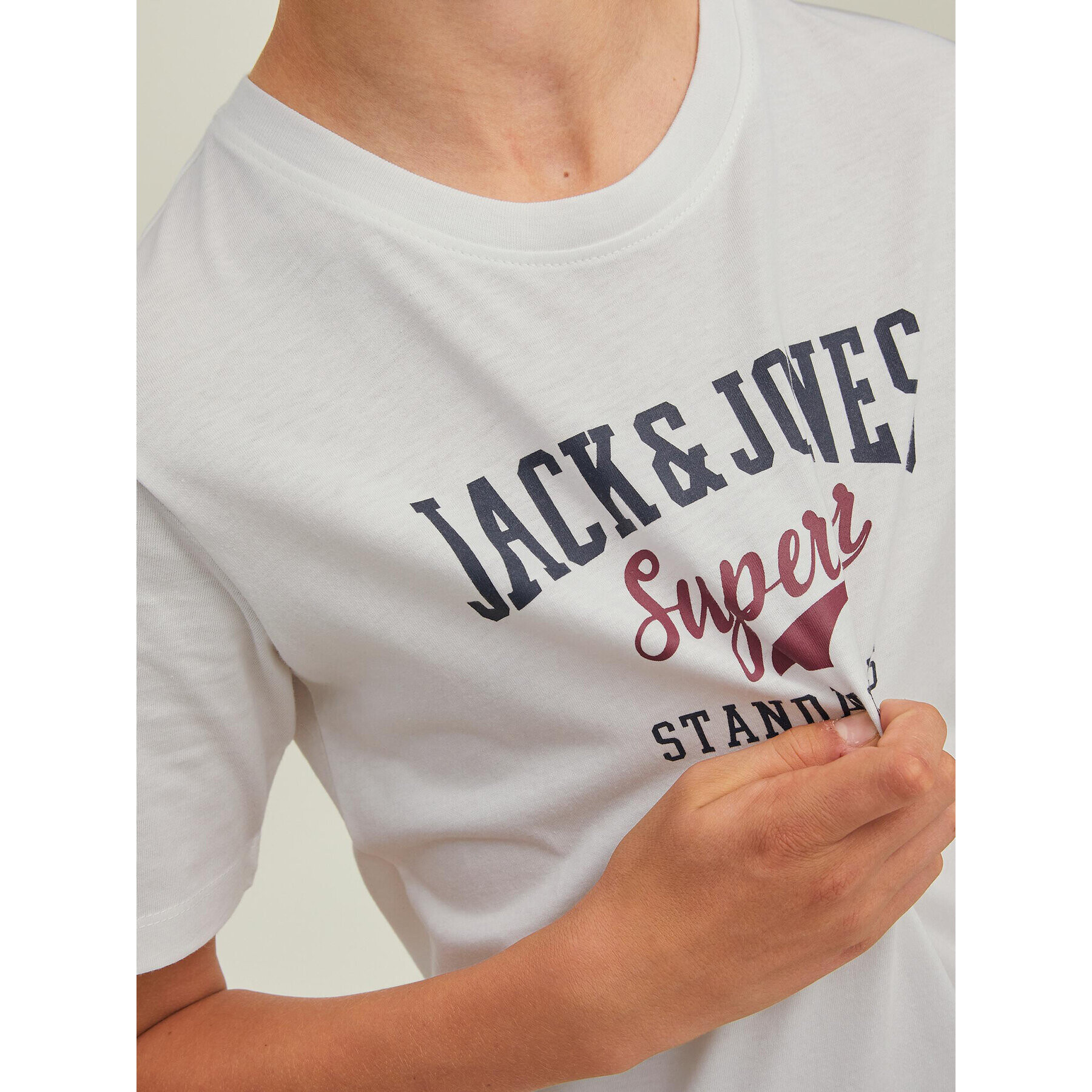 Jack&Jones Junior Tricou Logo 12213081 Alb Regular Fit - Pled.ro