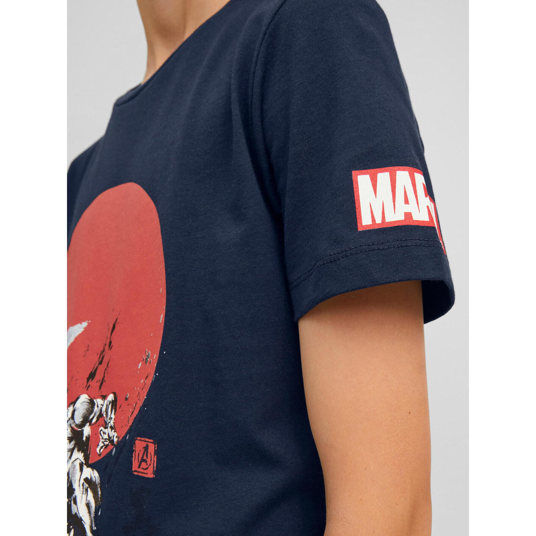 Jack&Jones Junior Tricou MARVEL Crew 12217797 Bleumarin Regular Fit - Pled.ro