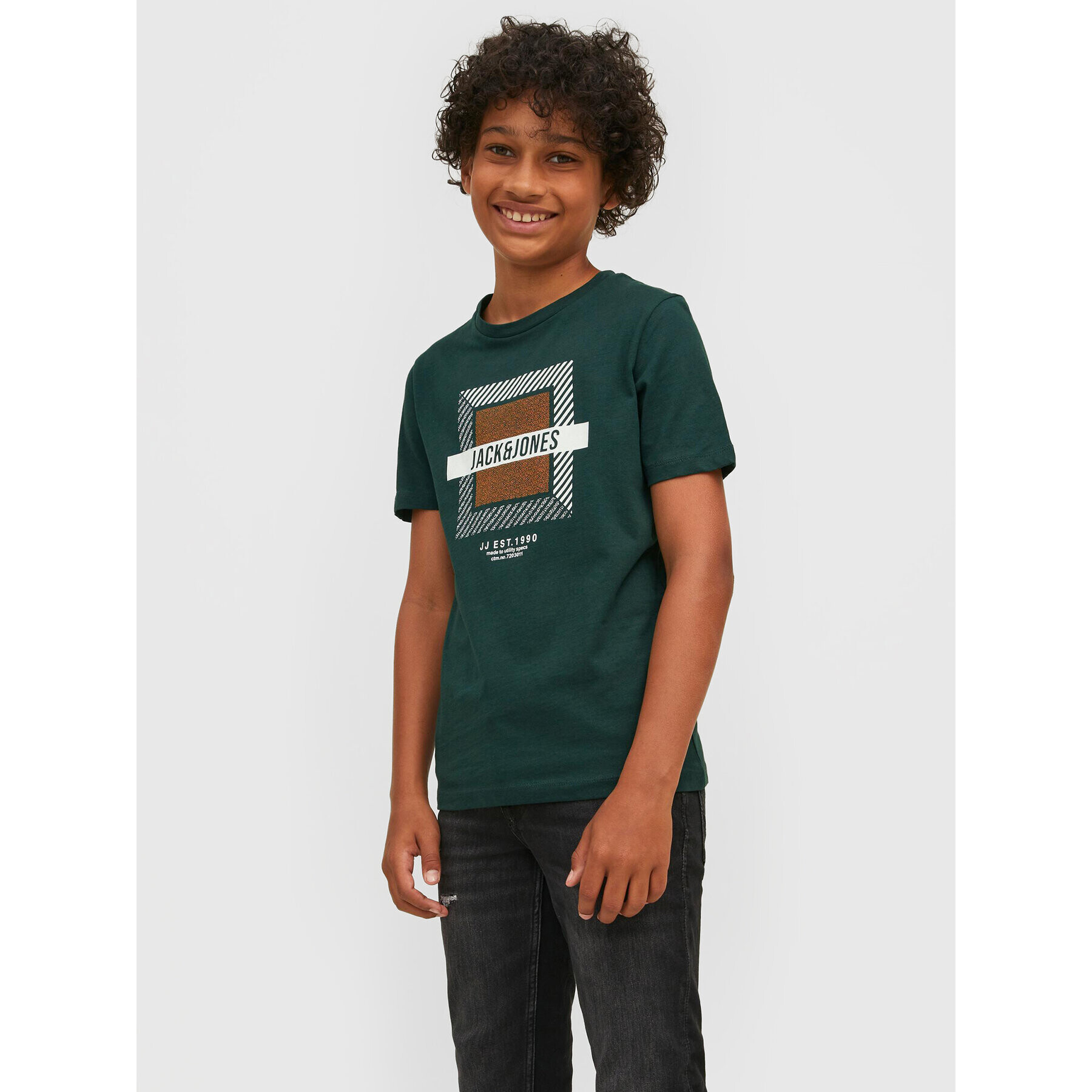 Jack&Jones Junior Tricou Meraj 12213279 Verde Regular Fit - Pled.ro