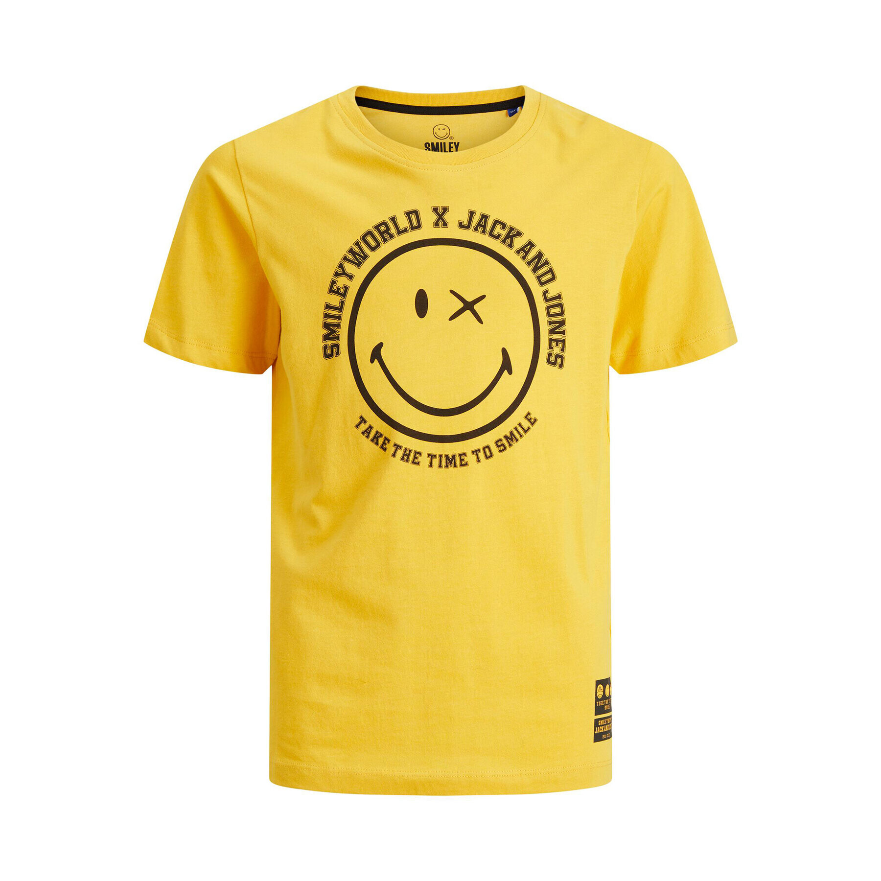 Jack&Jones Junior Tricou SMILEY WORLD 12223445 Galben Regular Fit - Pled.ro