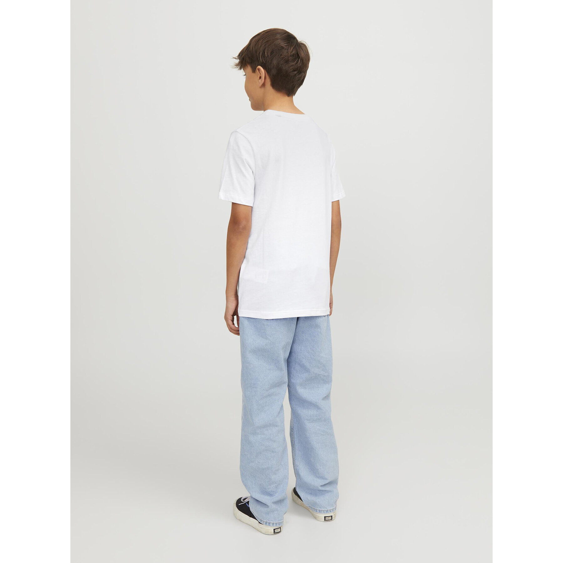 Jack&Jones Junior Tricou Steel 12249633 Alb Standard Fit - Pled.ro