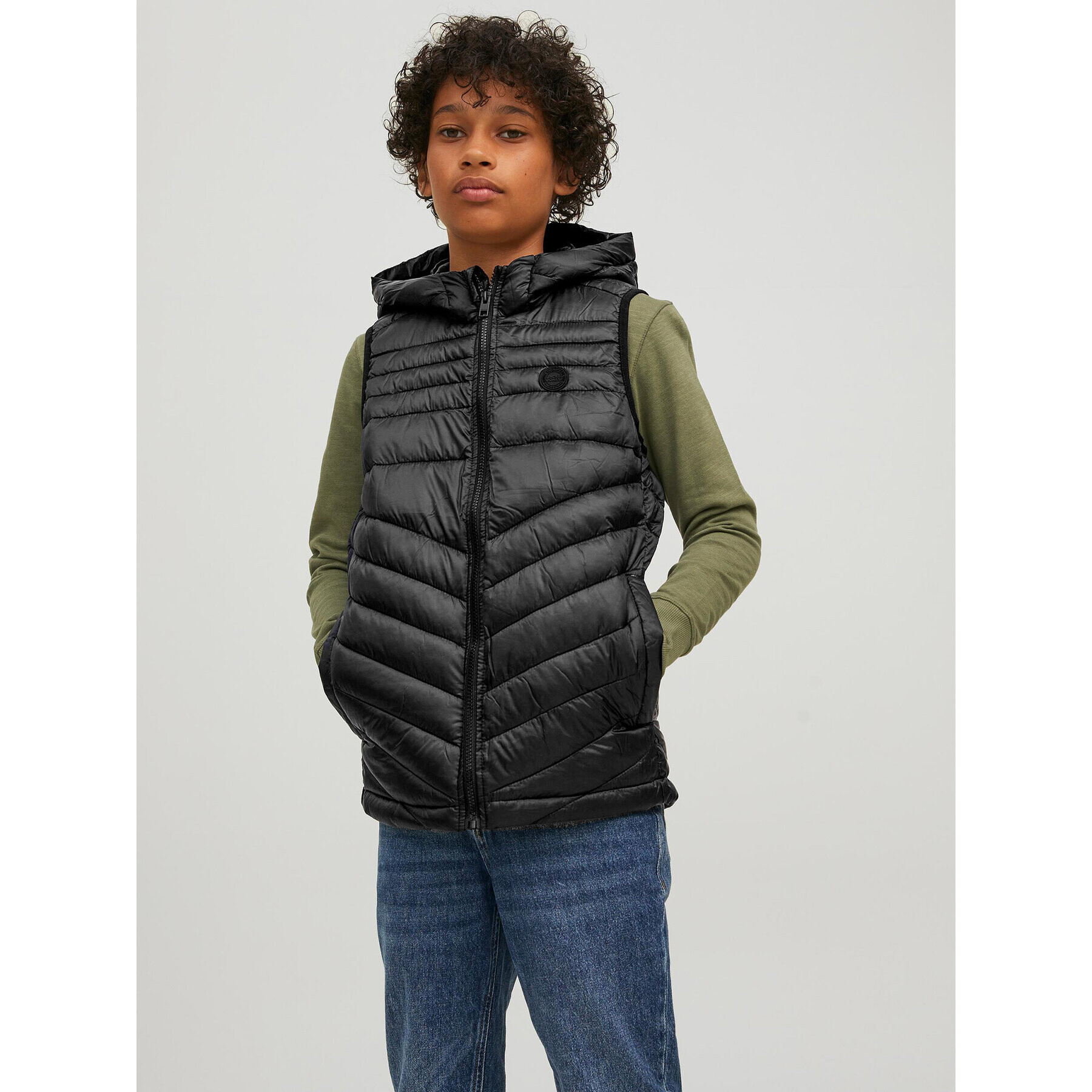 Jack&Jones Junior Vestă Hero 12212854 Negru Regular Fit - Pled.ro