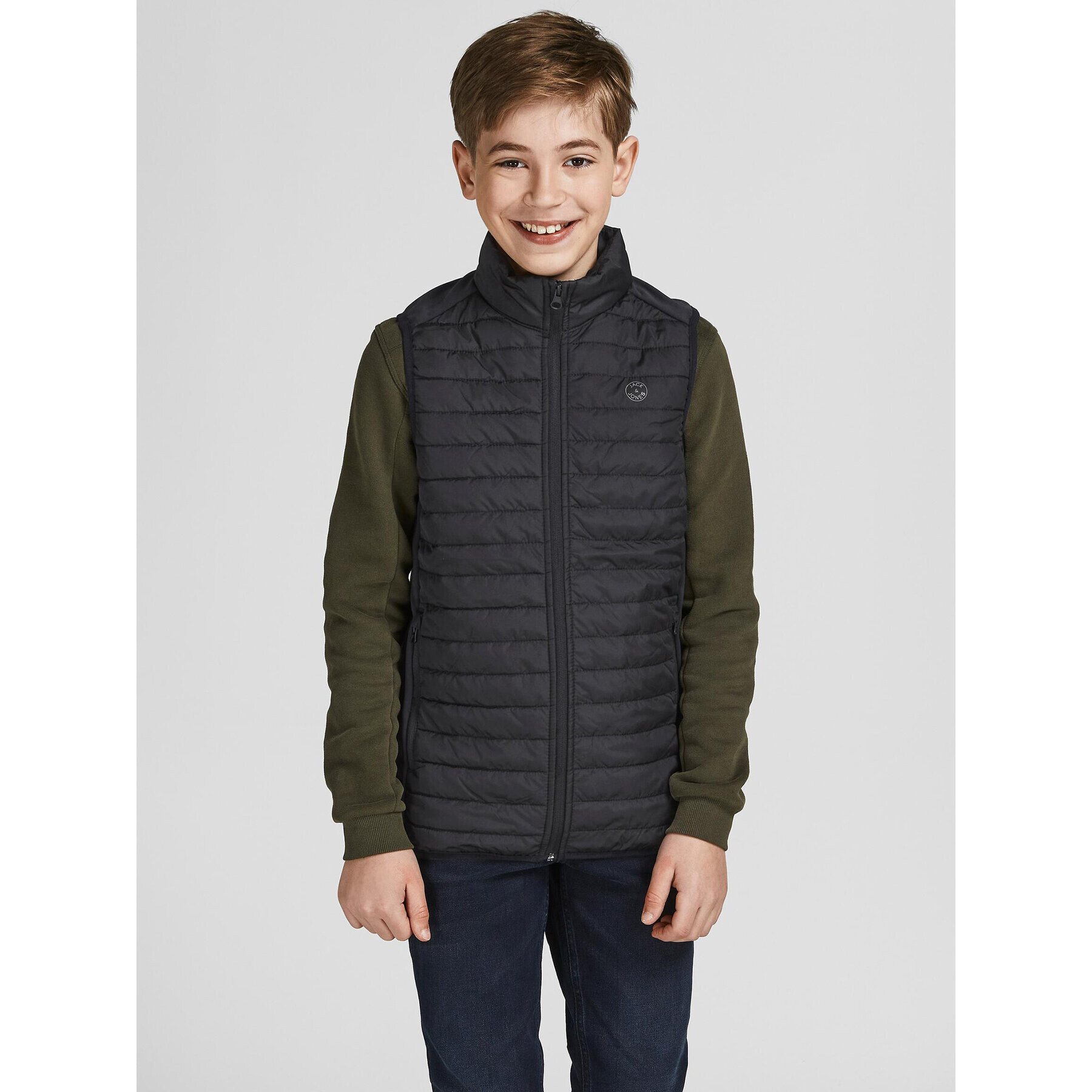 Jack&Jones Junior Vestă Multi 12200792 Negru Regular Fit - Pled.ro