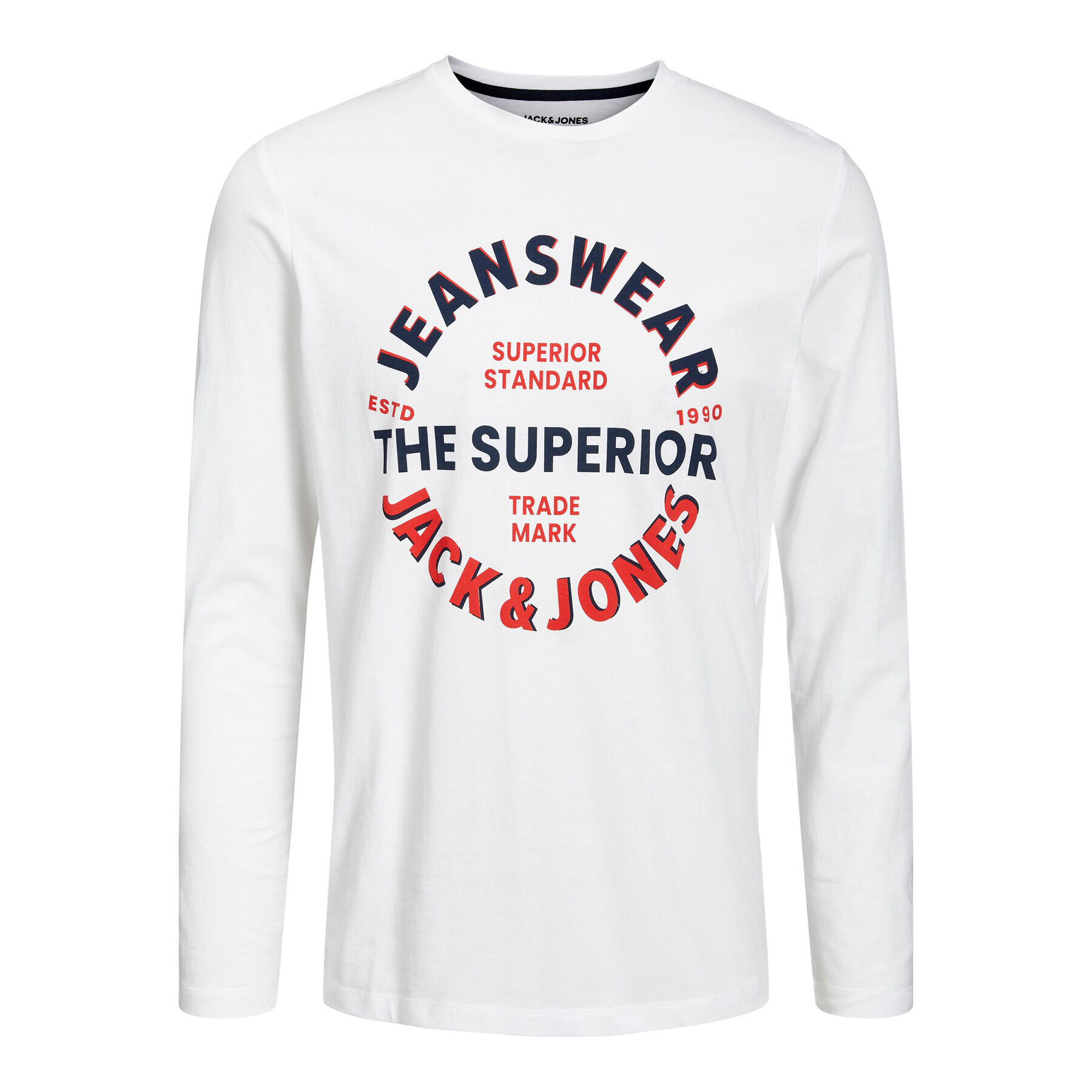 Jack&Jones Longsleeve Andy 12222341 Alb Standard Fit - Pled.ro