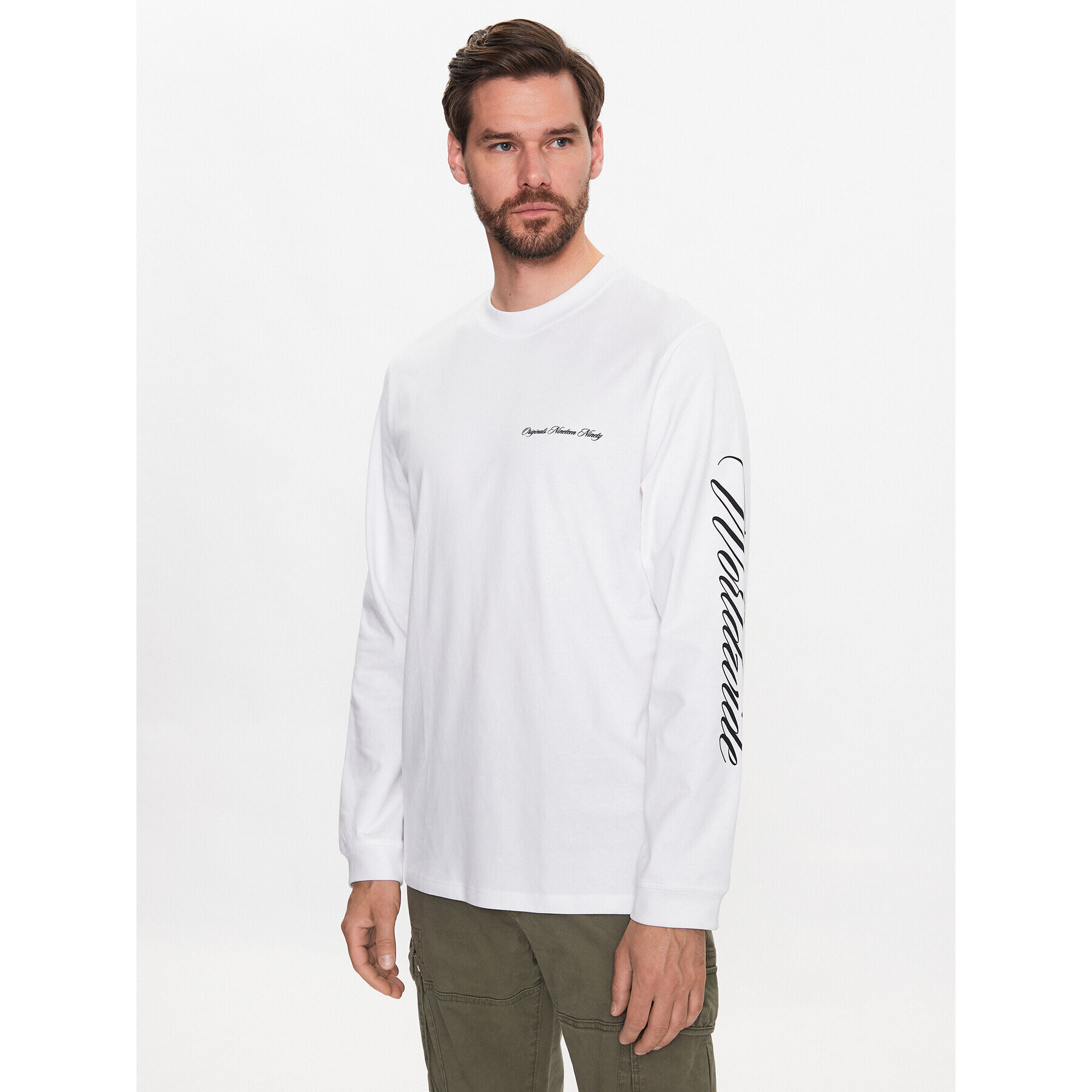 Jack&Jones Longsleeve Studio 12227722 Alb Regular Fit - Pled.ro