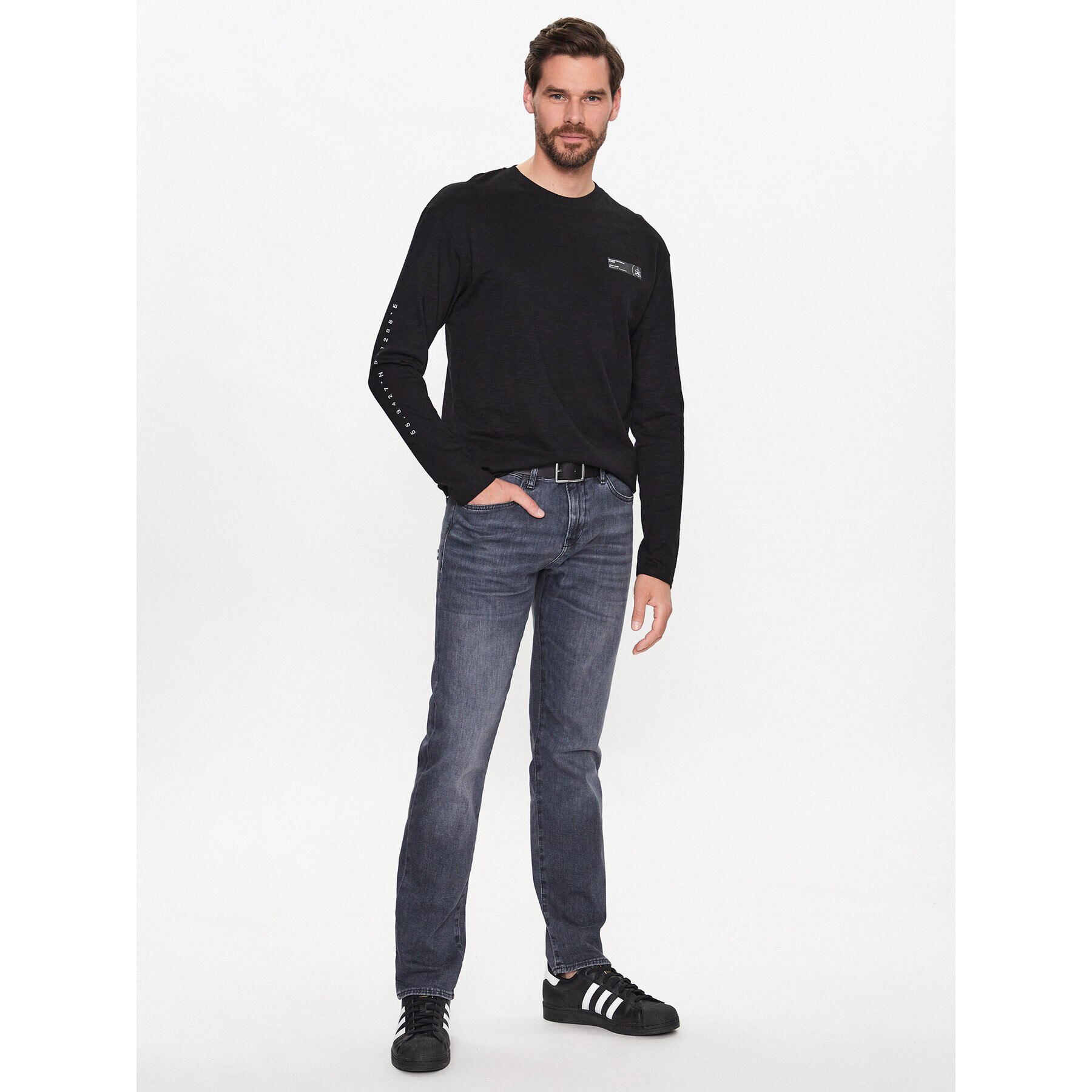 Jack&Jones Longsleeve Navigator 12229680 Negru Relaxed Fit - Pled.ro