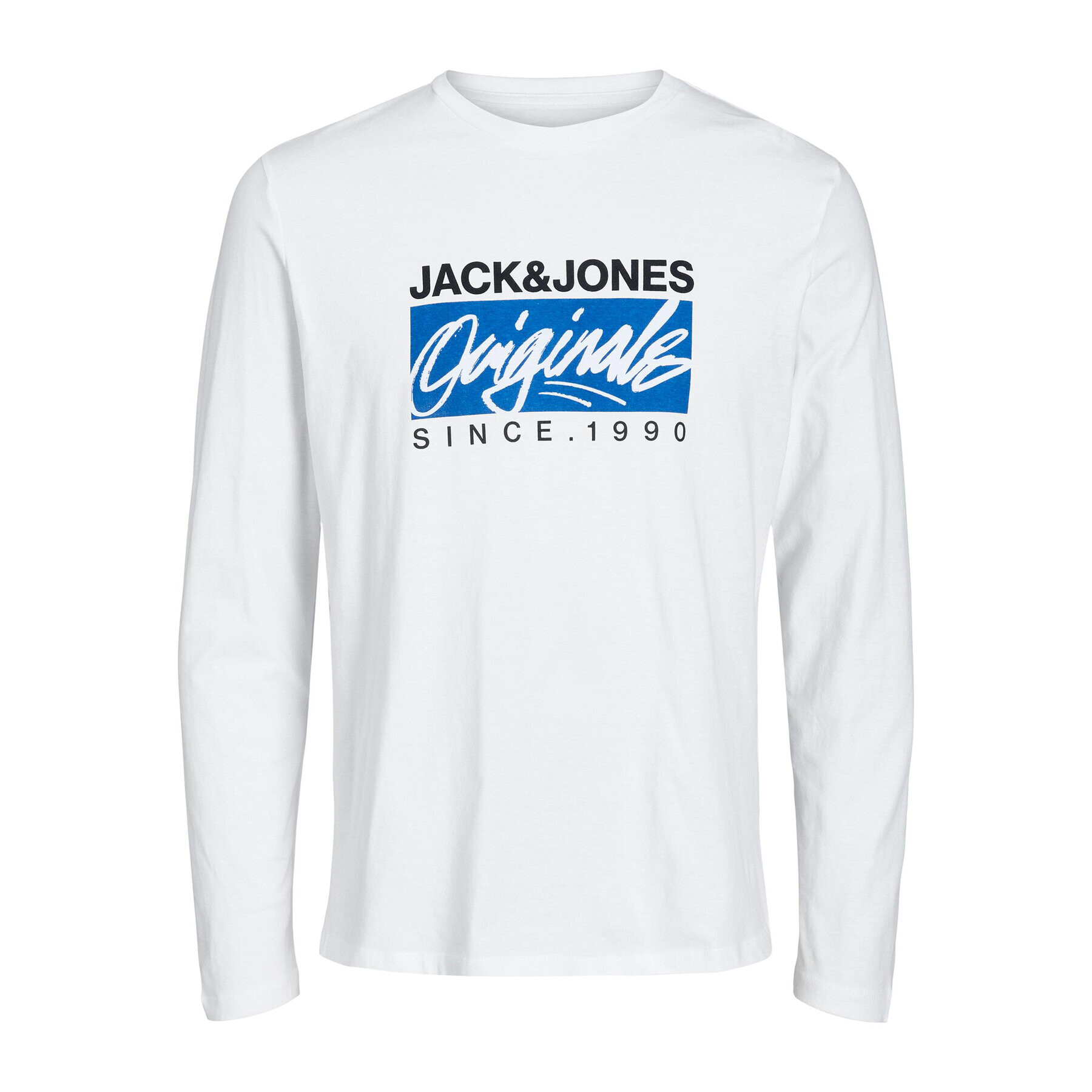 Jack&Jones Longsleeve Races 12232650 Alb Standard Fit - Pled.ro