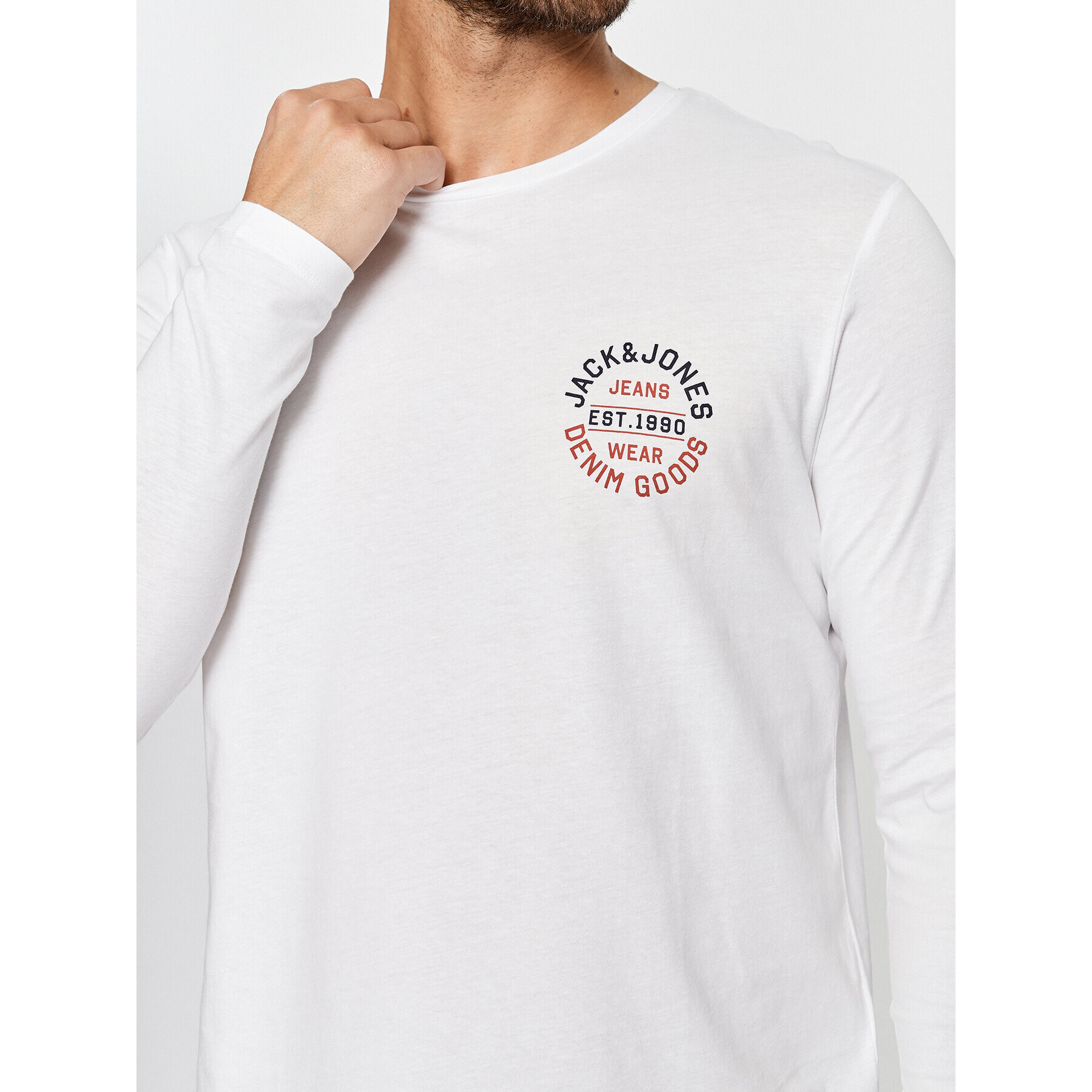 Jack&Jones Longsleeve 12235747 Alb Regular Fit - Pled.ro