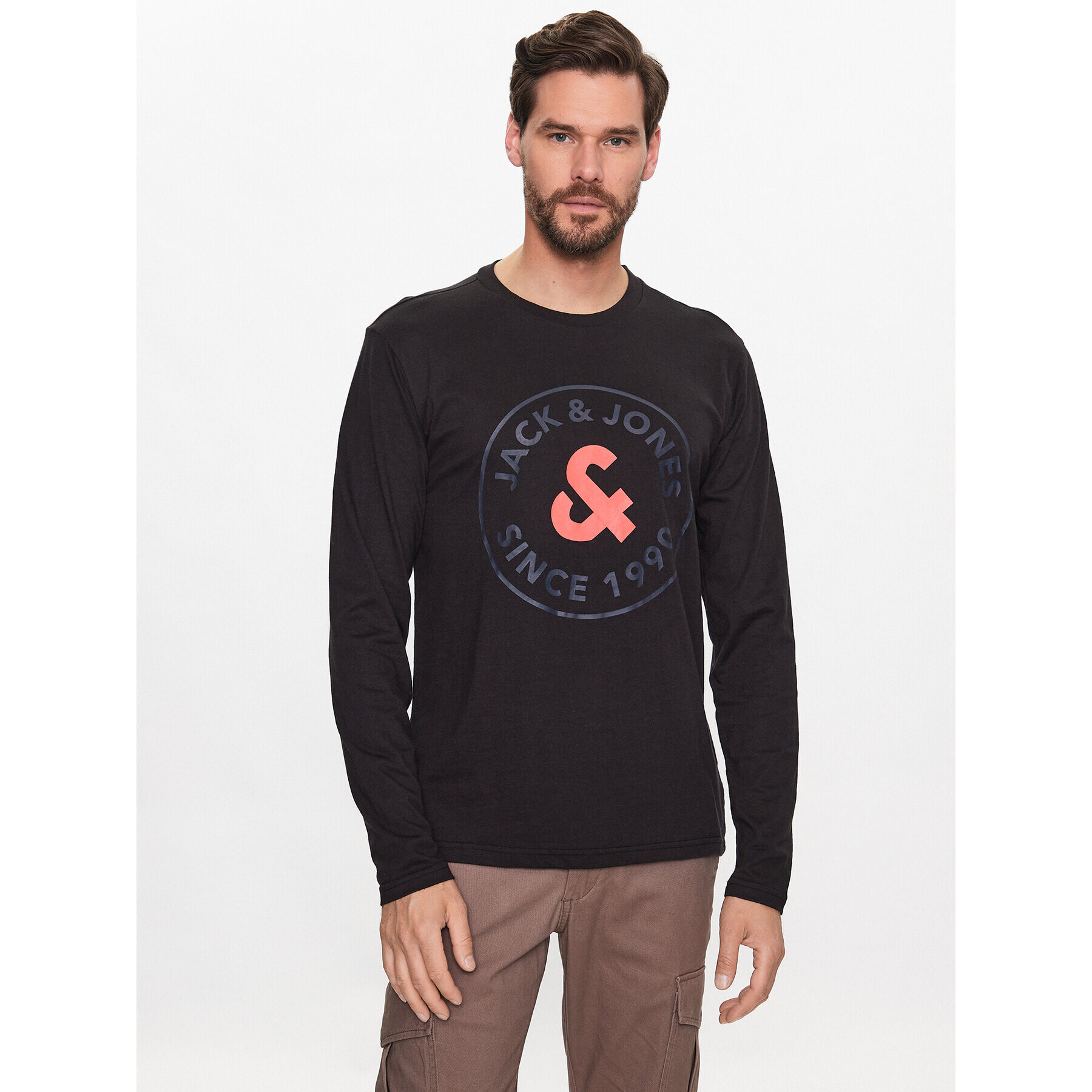 Jack&Jones Longsleeve Aaron 12224912 Negru Standard Fit - Pled.ro