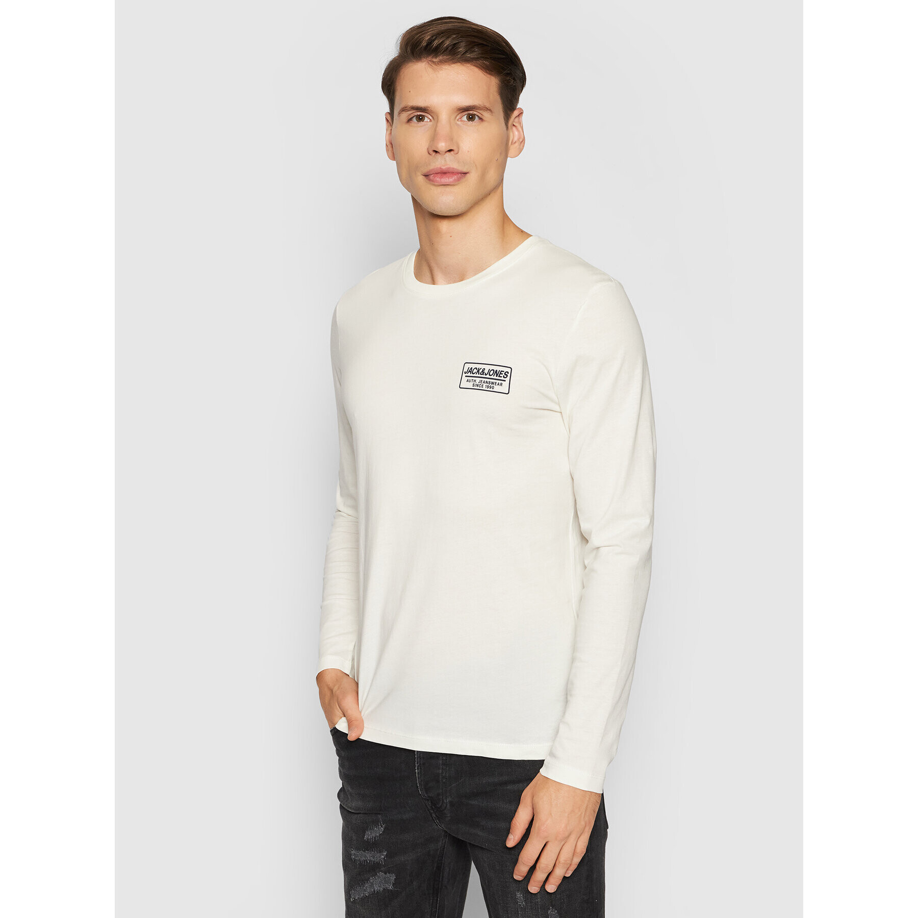 Jack&Jones Longsleeve Archie 12193726 Bej Standard Fit - Pled.ro