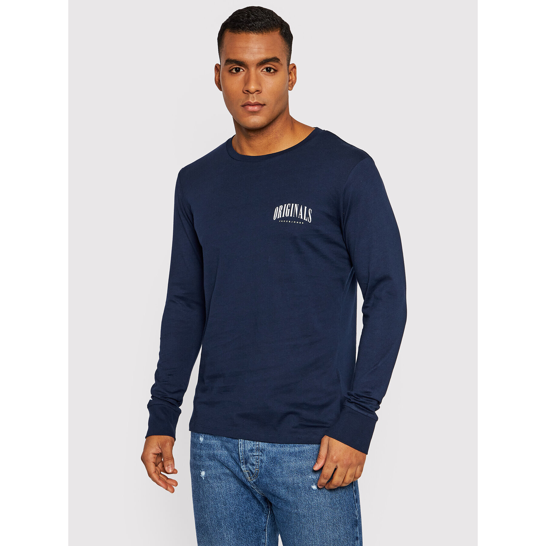 Jack&Jones Longsleeve Collage 12197883 Bleumarin Regular Fit - Pled.ro