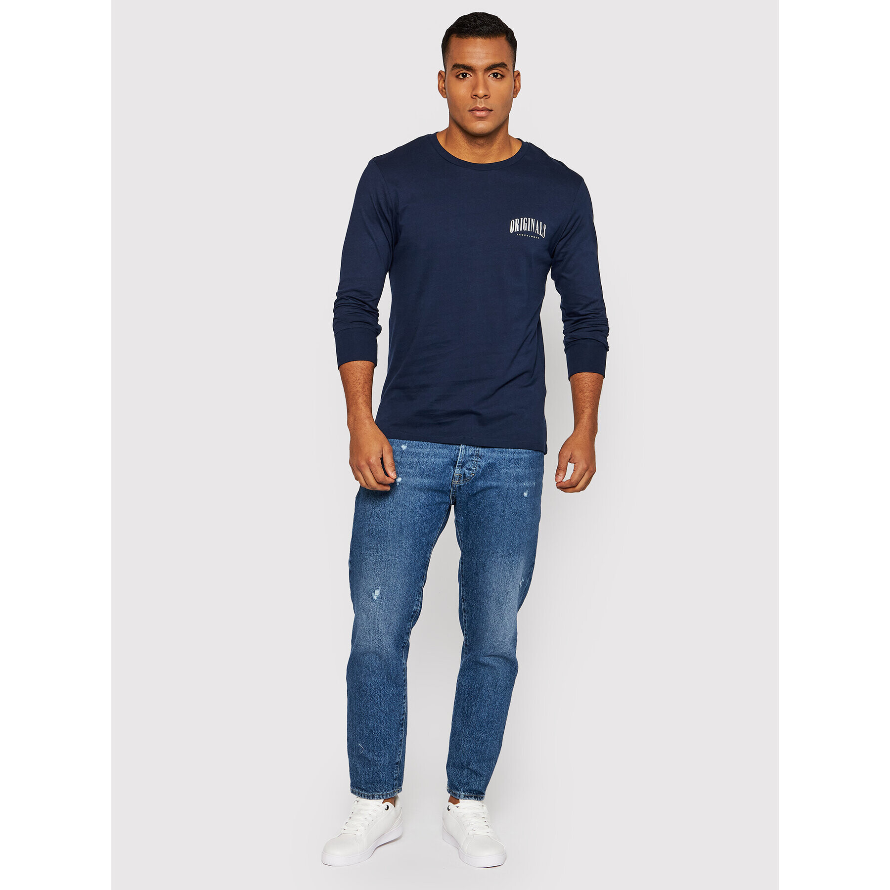 Jack&Jones Longsleeve Collage 12197883 Bleumarin Regular Fit - Pled.ro