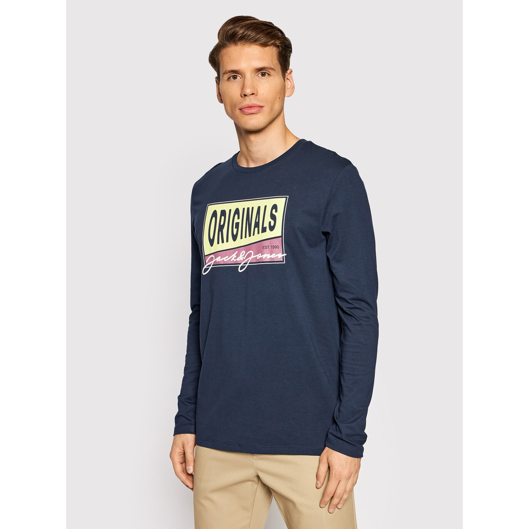 Jack&Jones Longsleeve Mason 12196647 Bleumarin Standard Fit - Pled.ro