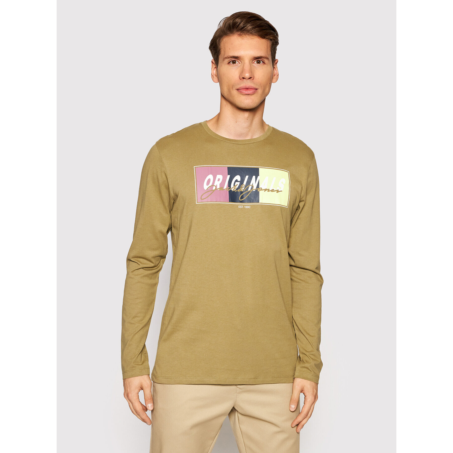 Jack&Jones Longsleeve Mason 12196647 Verde Standard Fit - Pled.ro