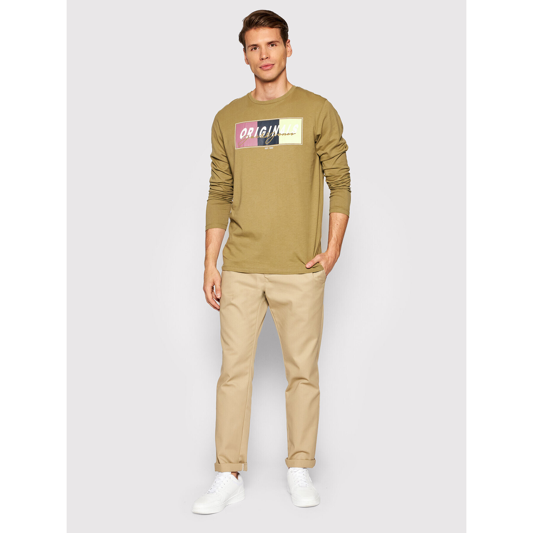 Jack&Jones Longsleeve Mason 12196647 Verde Standard Fit - Pled.ro