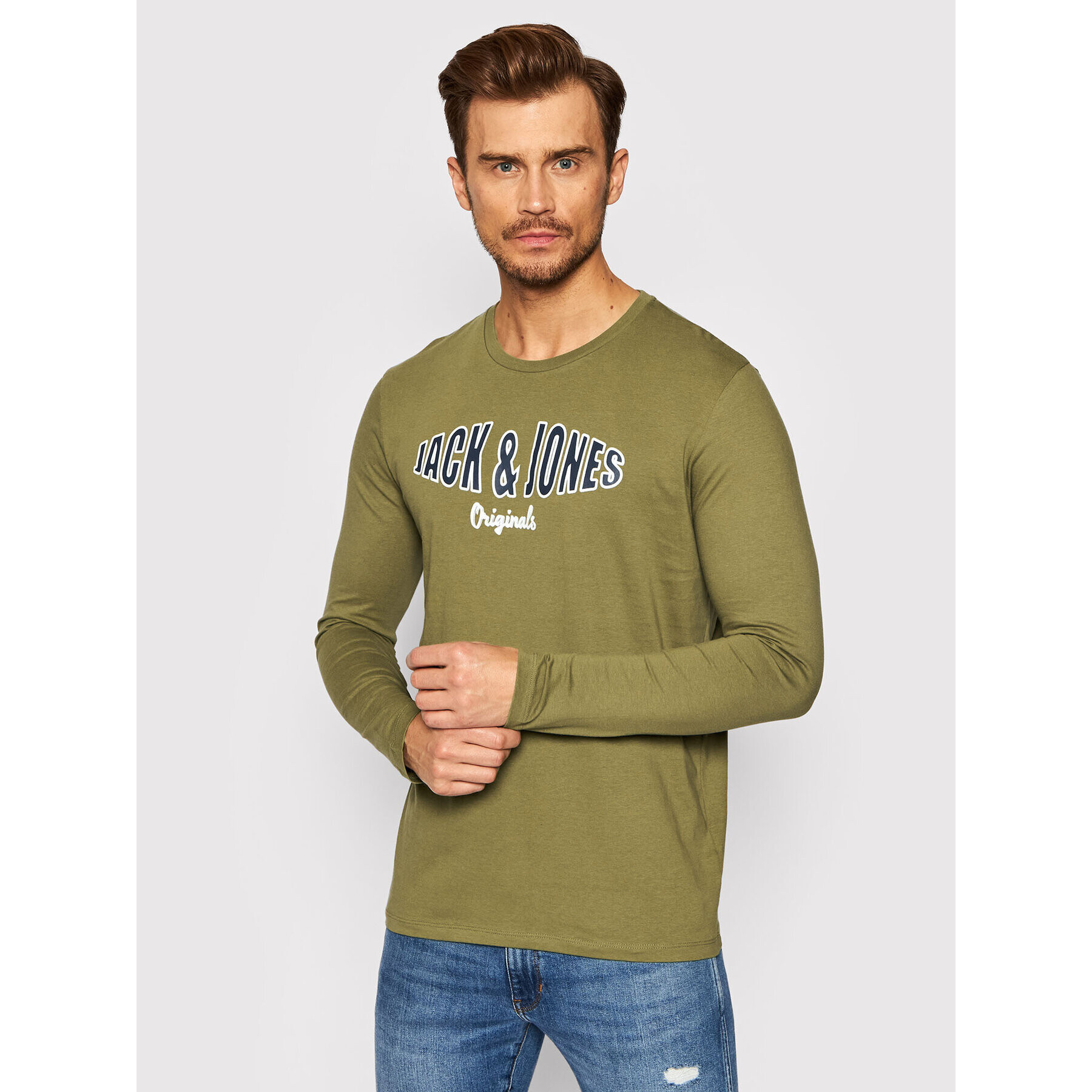 Jack&Jones Longsleeve Olive 12196533 Verde Standard Fit - Pled.ro