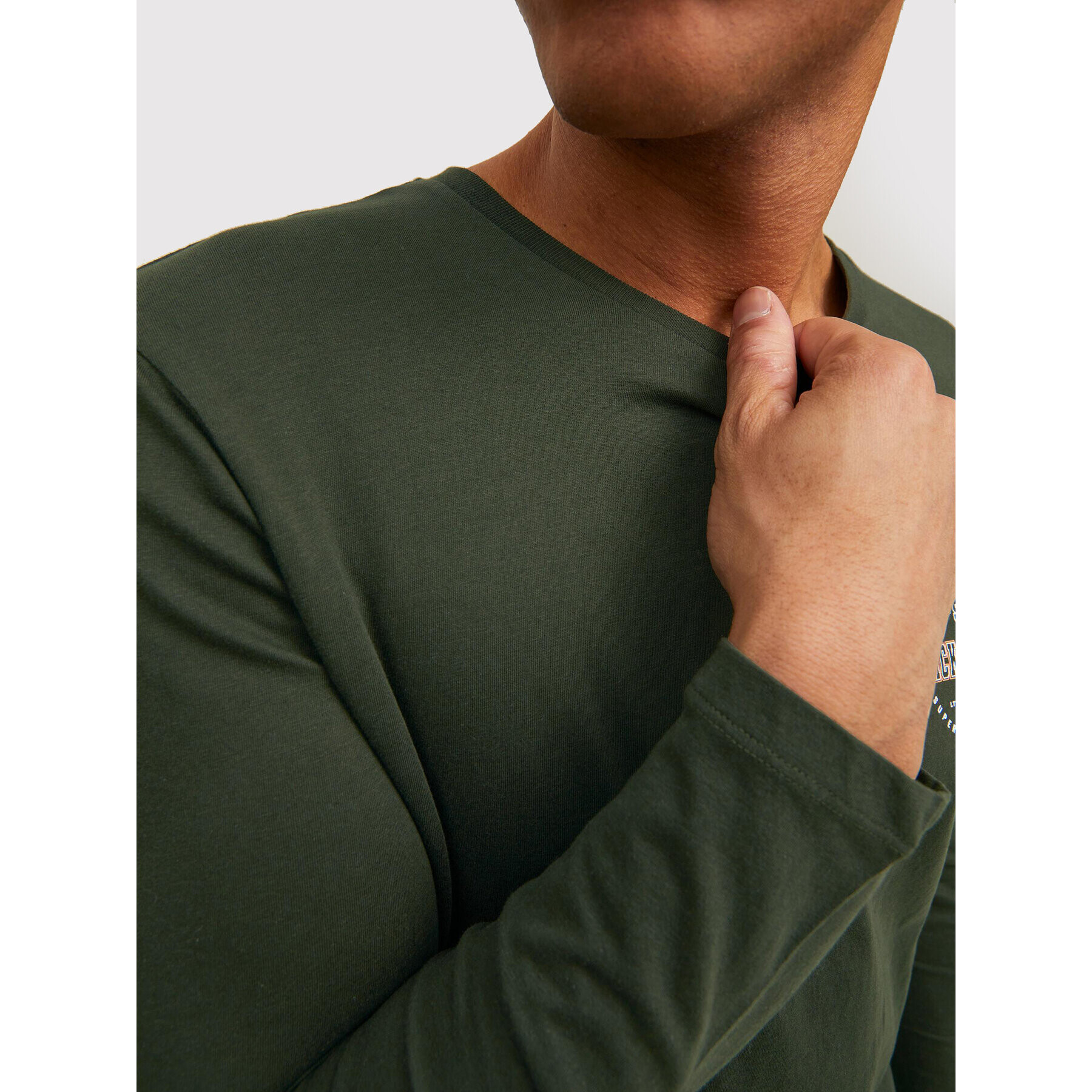 Jack&Jones Longsleeve Stamp 12211357 Verde Regular Fit - Pled.ro