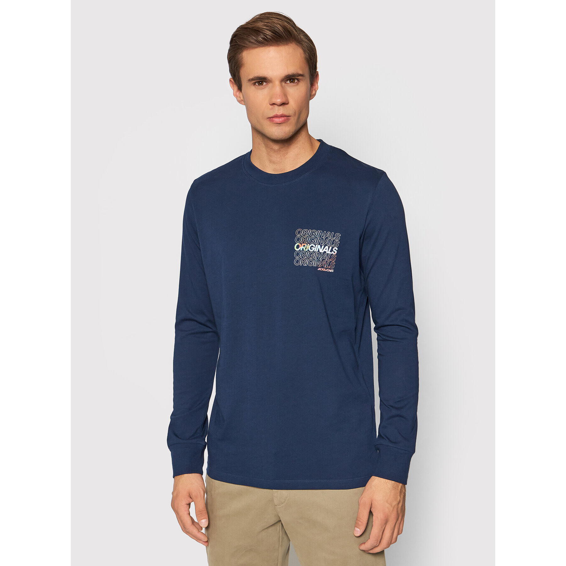 Jack&Jones Longsleeve Swirl 12193659 Bleumarin Regular Fit - Pled.ro