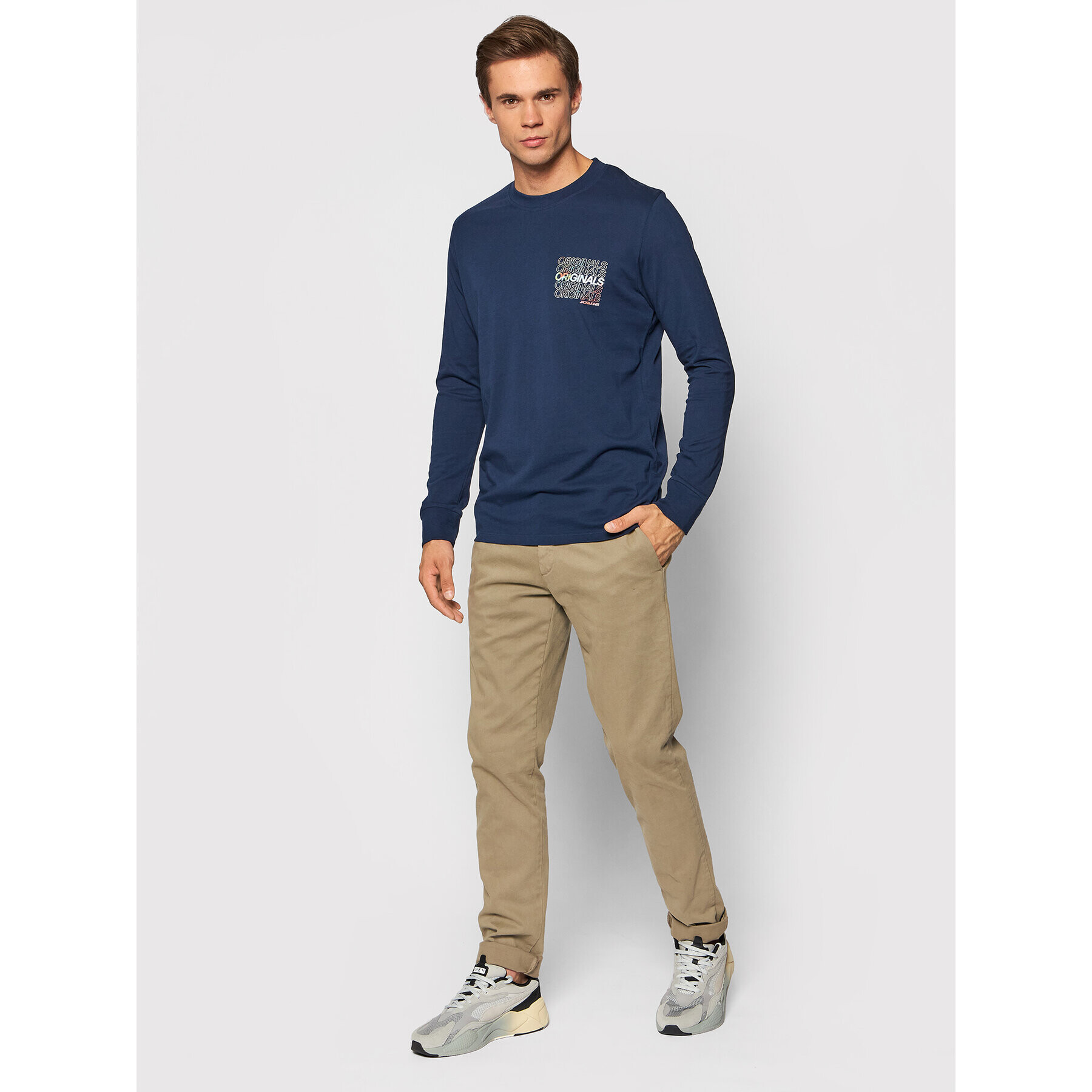 Jack&Jones Longsleeve Swirl 12193659 Bleumarin Regular Fit - Pled.ro