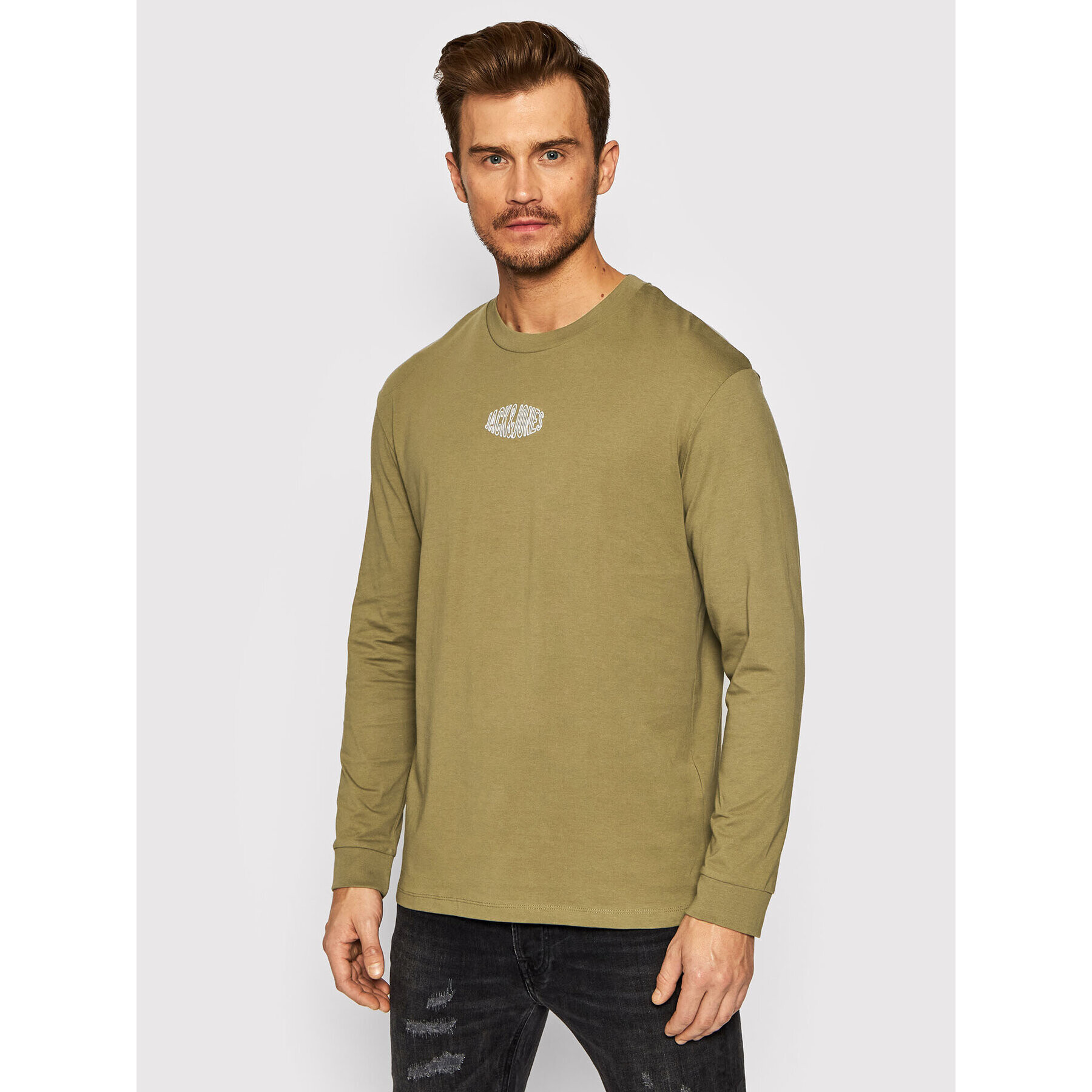 Jack&Jones Longsleeve Worlds 12196539 Verde Relaxed Fit - Pled.ro