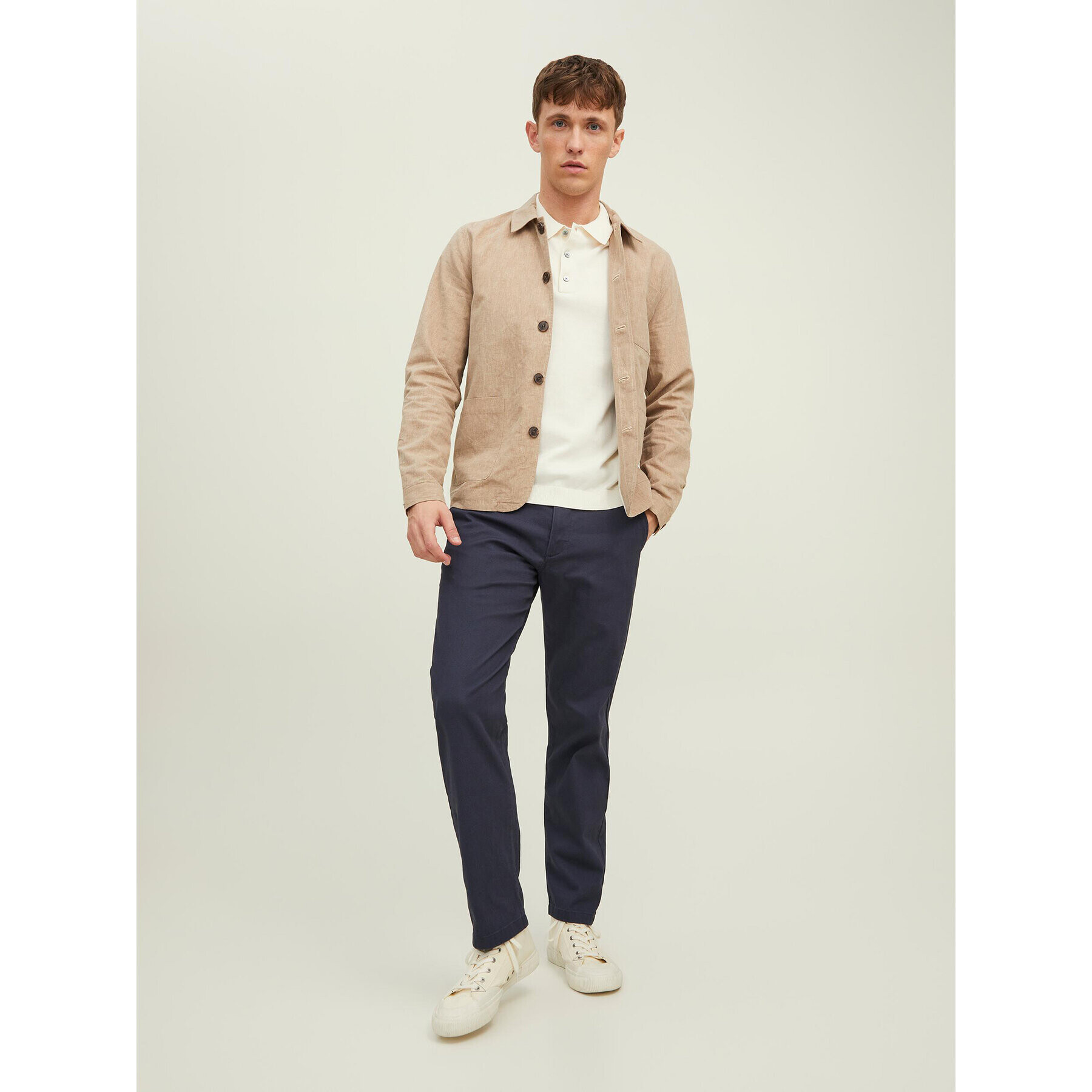 Jack&Jones Pantaloni chino Kane 12212937 Bleumarin Relaxed Fit - Pled.ro