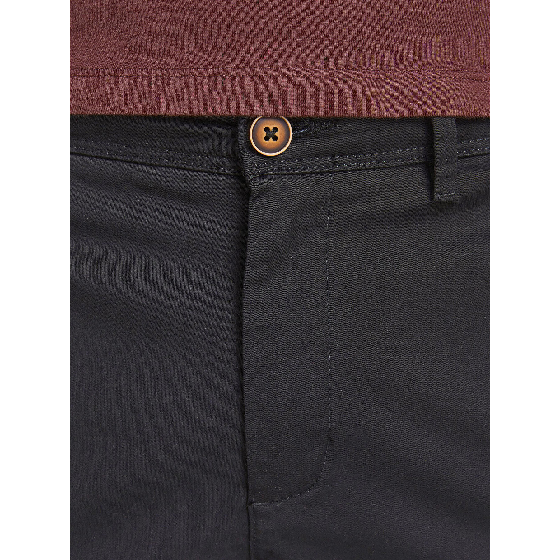 Jack&Jones Pantaloni chino Marco 12150158 Negru Slim Fit - Pled.ro