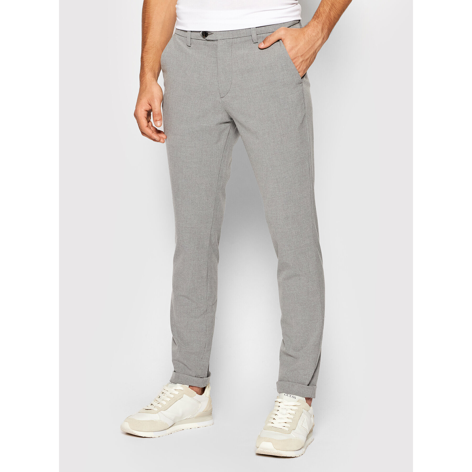 Jack&Jones Pantaloni chino Marco 12169491 Gri Regular Fit - Pled.ro