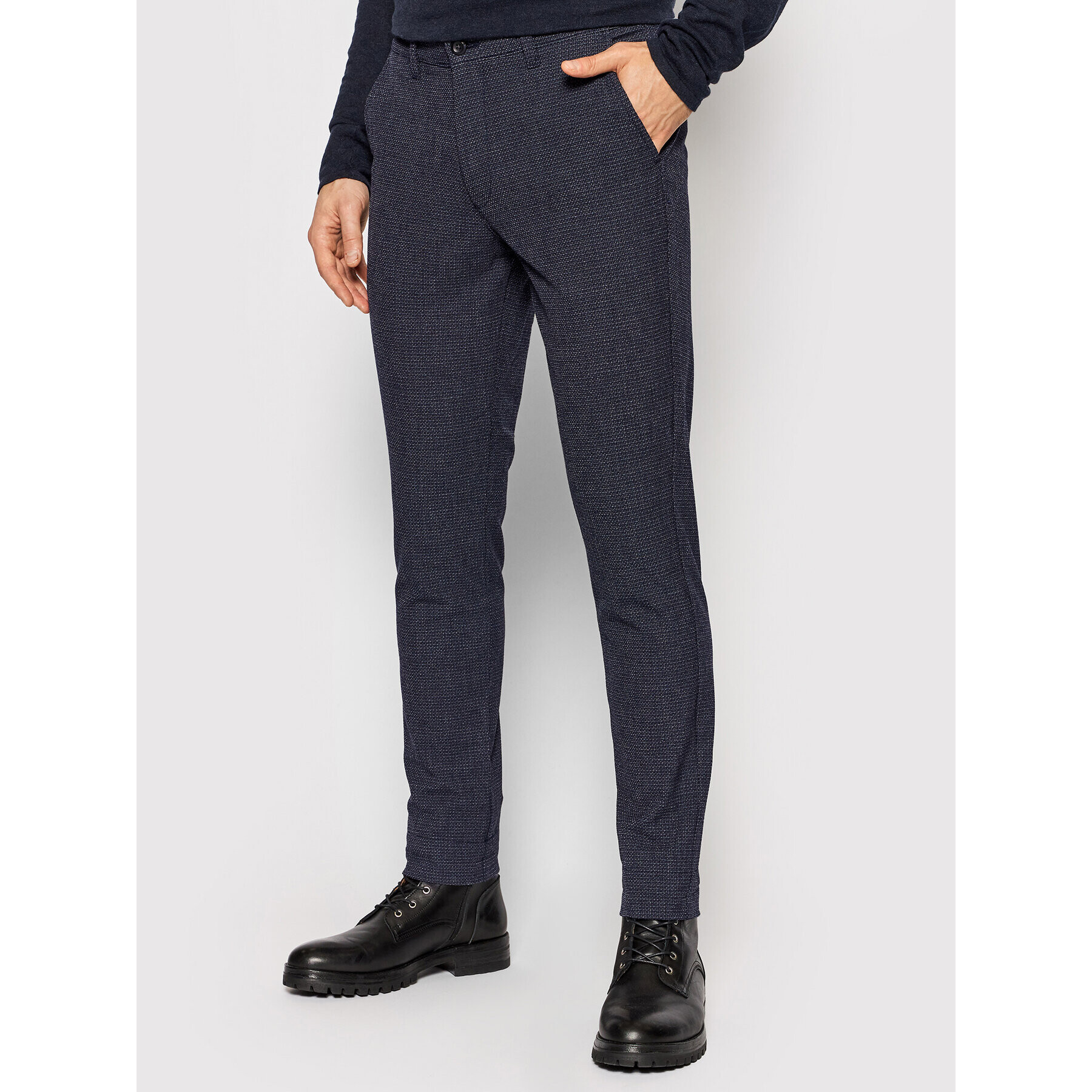 Jack&Jones Pantaloni chino Marco 12176525 Bleumarin Slim Fit - Pled.ro