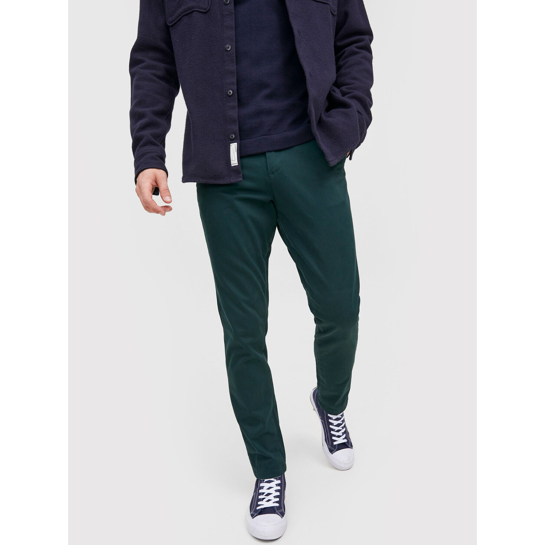 Jack&Jones Pantaloni chino Marco 12212137 Verde Slim Fit - Pled.ro