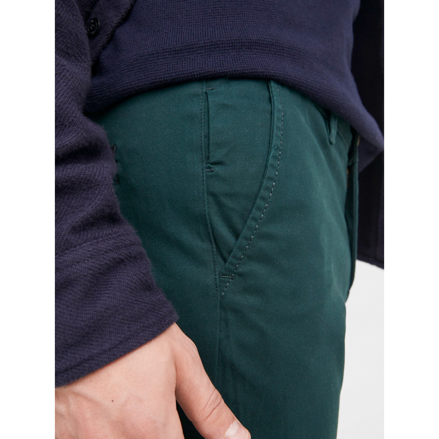 Jack&Jones Pantaloni chino Marco 12212137 Verde Slim Fit - Pled.ro