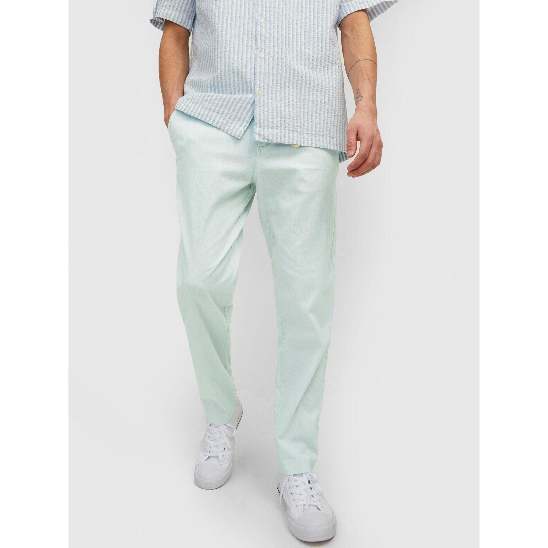 Jack&Jones Pantaloni chino Stace 12210134 Verde Relaxed Fit - Pled.ro