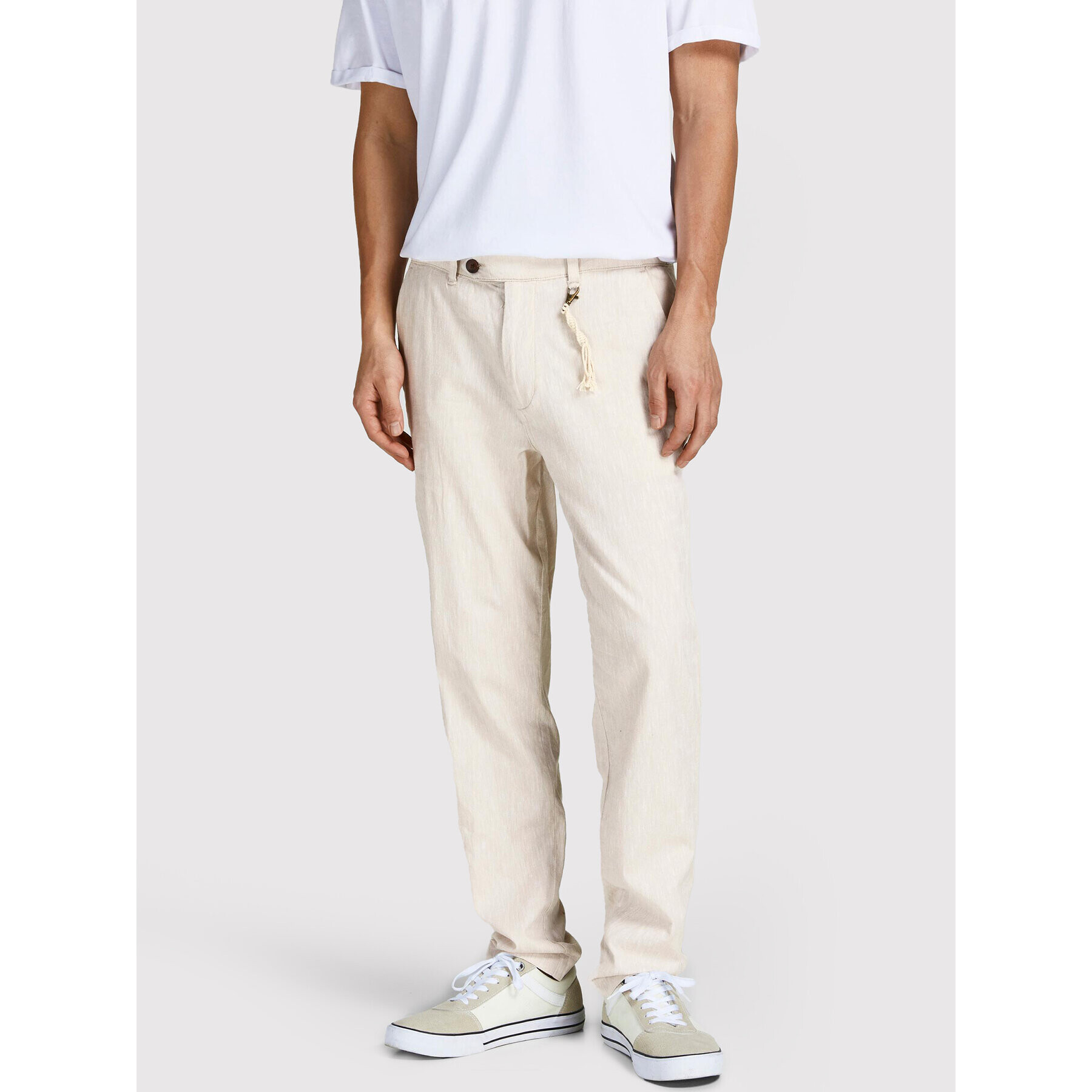 Jack&Jones Pantaloni din material Ace 12210125 Bej Carrot Fit - Pled.ro