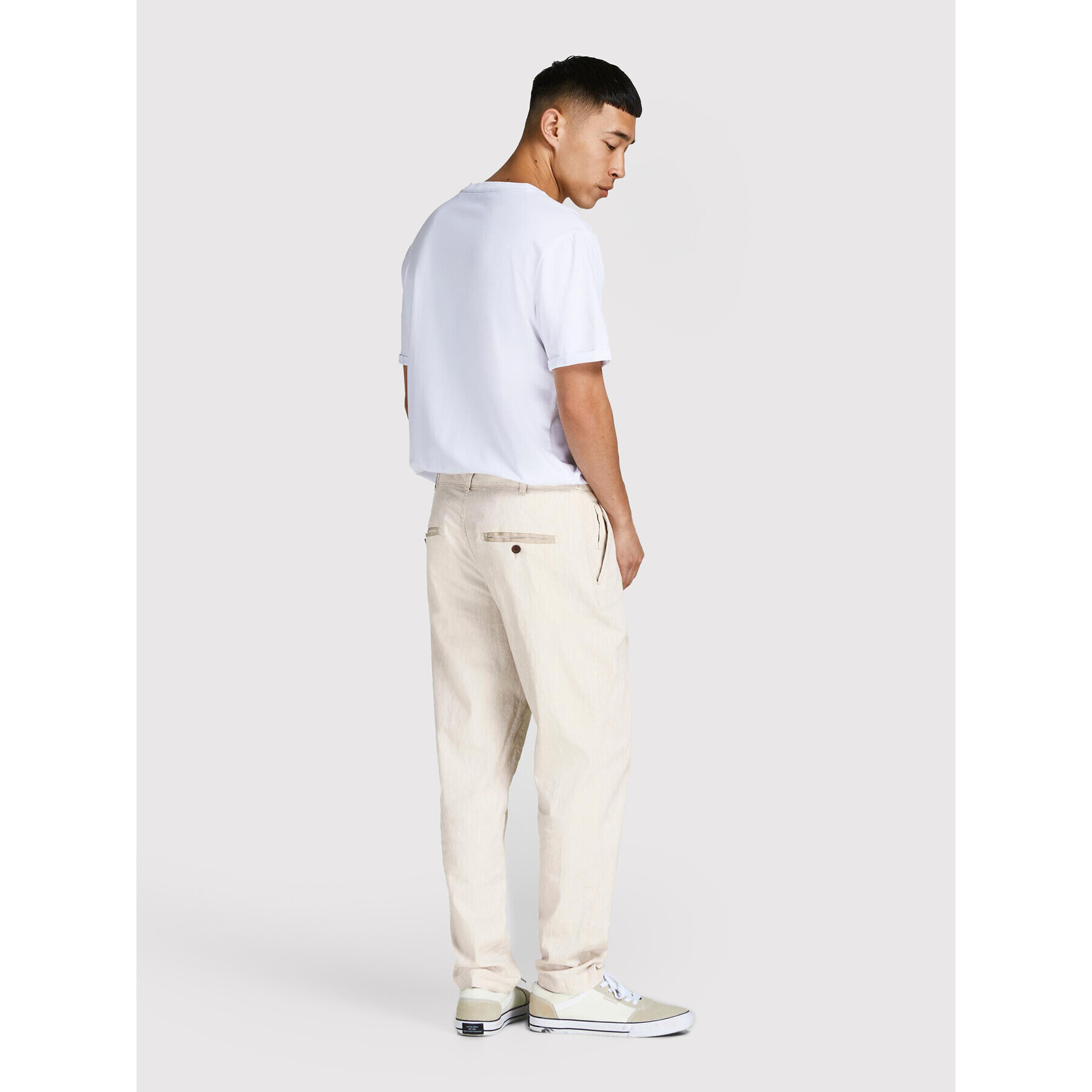 Jack&Jones Pantaloni din material Ace 12210125 Bej Carrot Fit - Pled.ro