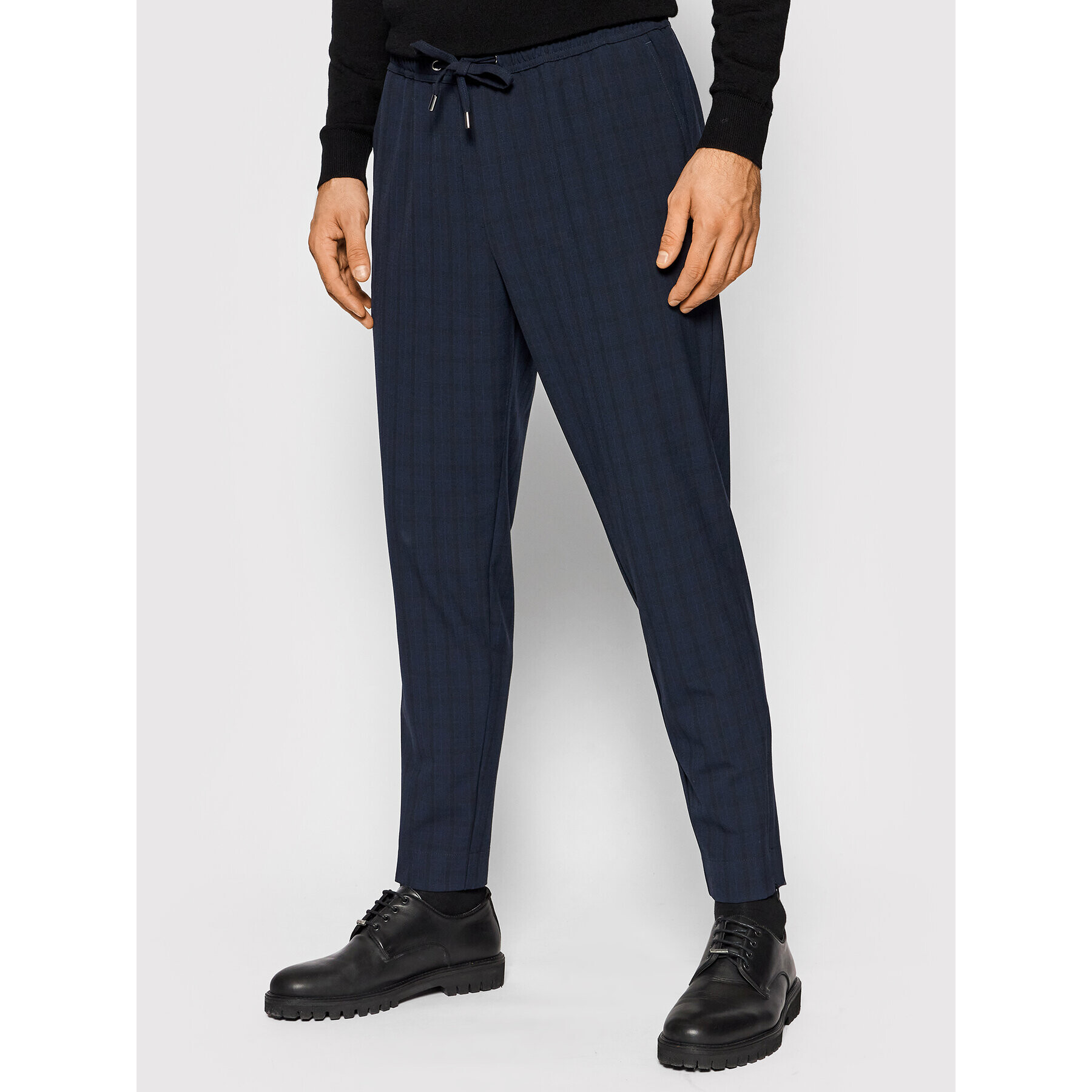 Jack&Jones Pantaloni din material Ace Frankie 12197647 Bleumarin Regular Fit - Pled.ro