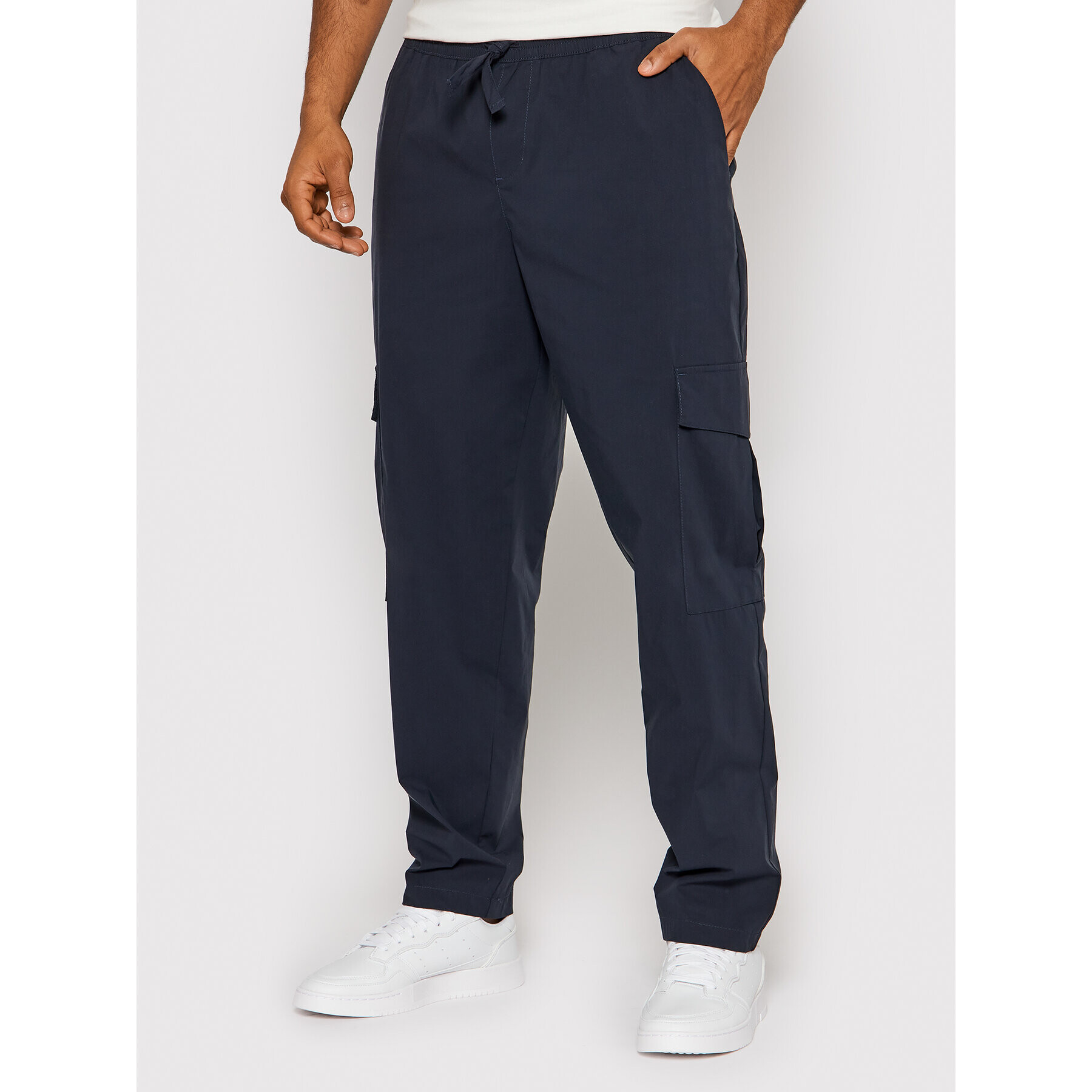 Jack&Jones Pantaloni din material Bill Beau 12197977 Bleumarin Regular Fit - Pled.ro