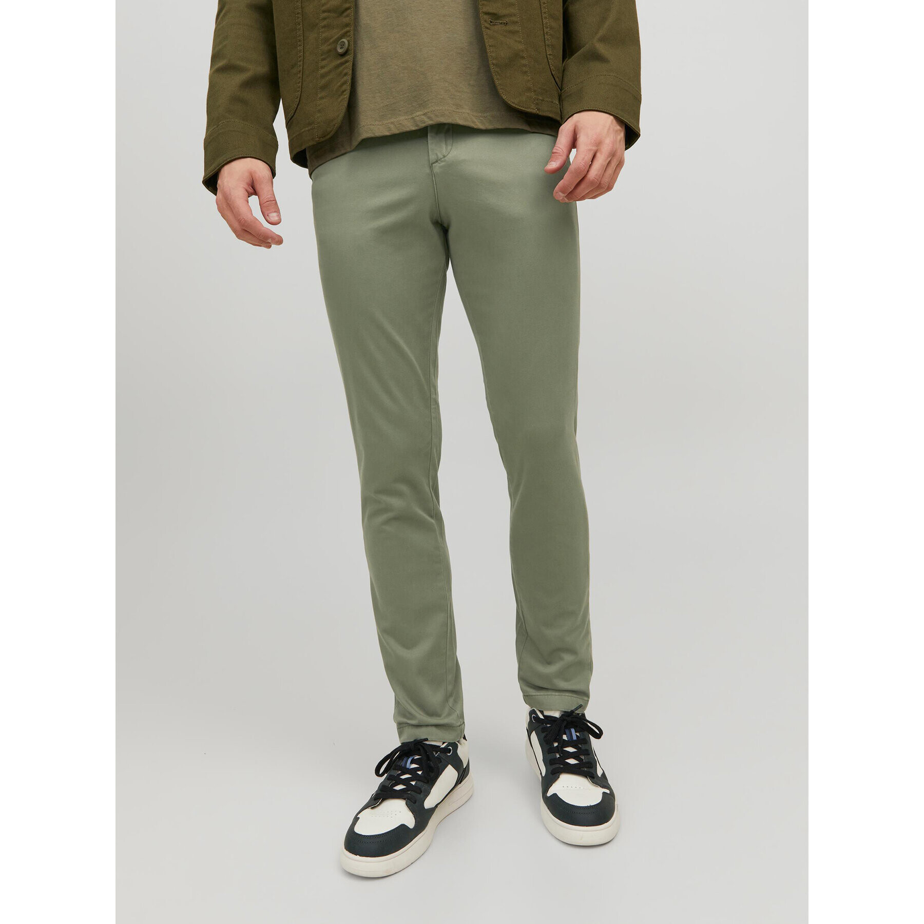 Jack&Jones Pantaloni din material Marco 12150148 Verde Slim Fit - Pled.ro