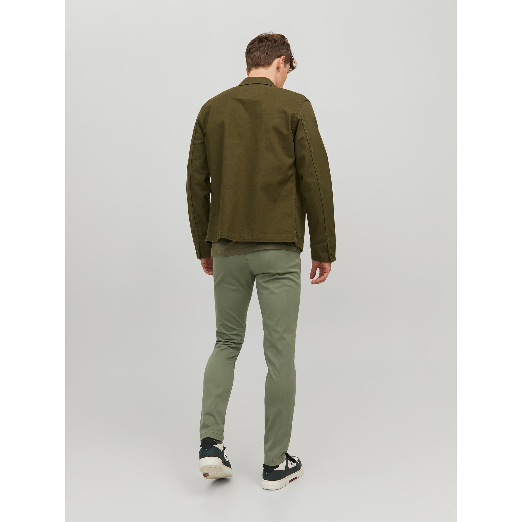 Jack&Jones Pantaloni din material Marco 12150148 Verde Slim Fit - Pled.ro