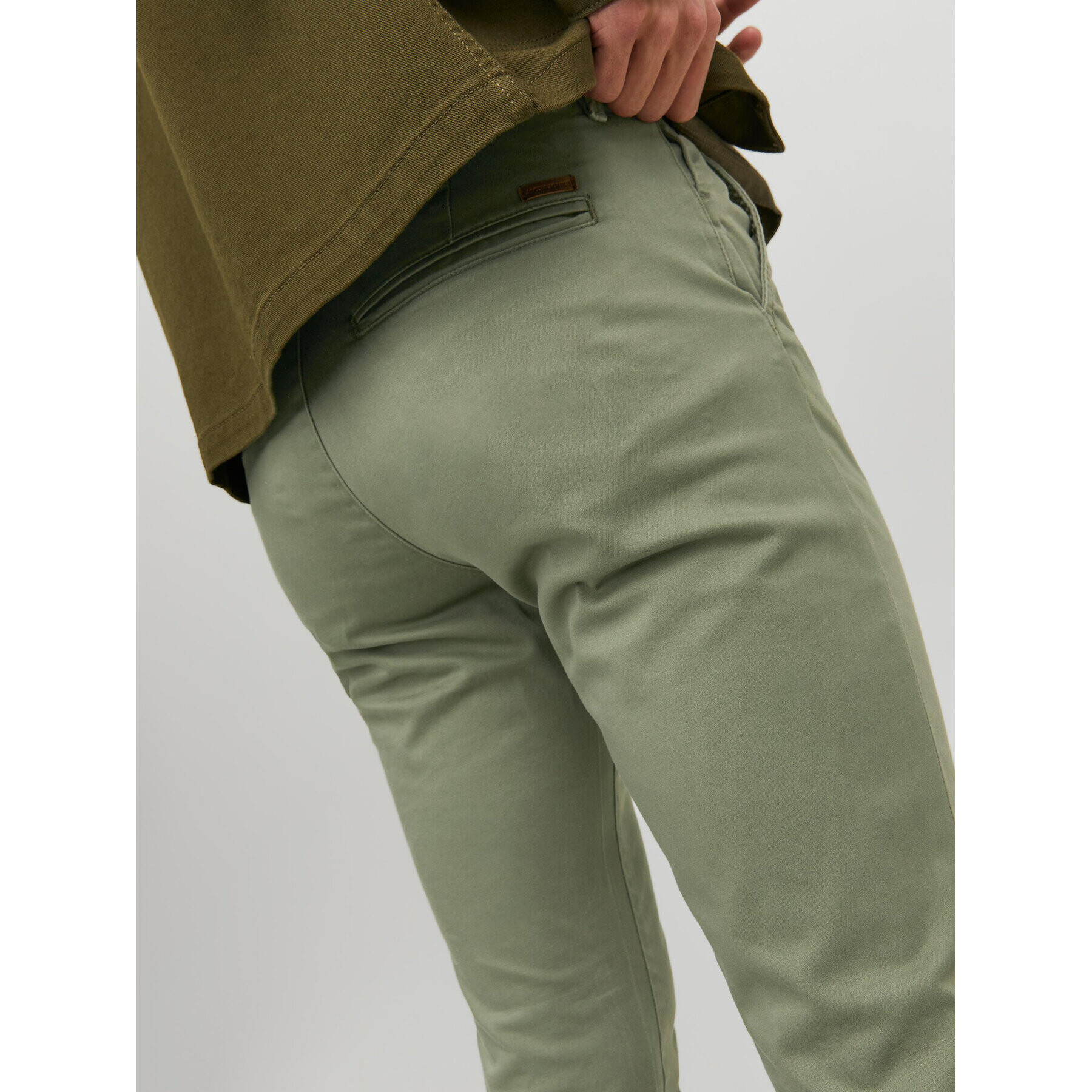 Jack&Jones Pantaloni din material Marco 12150148 Verde Slim Fit - Pled.ro