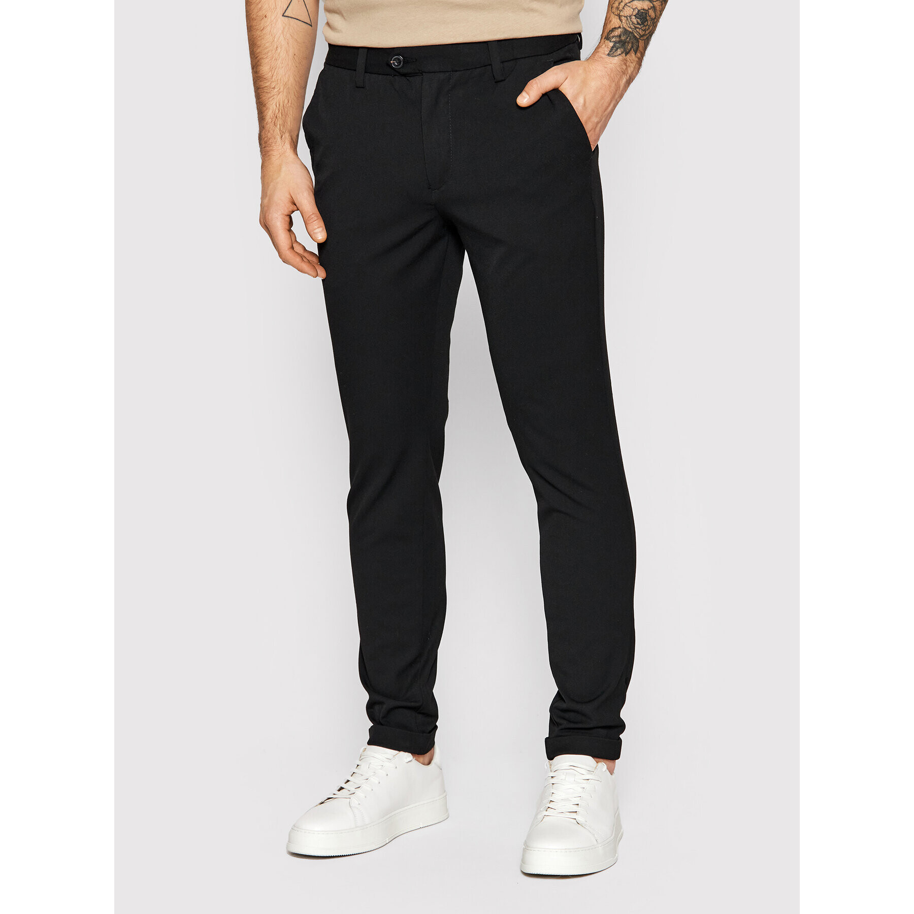 Jack&Jones Pantaloni din material Marco 12159954 Negru Slim Fit - Pled.ro